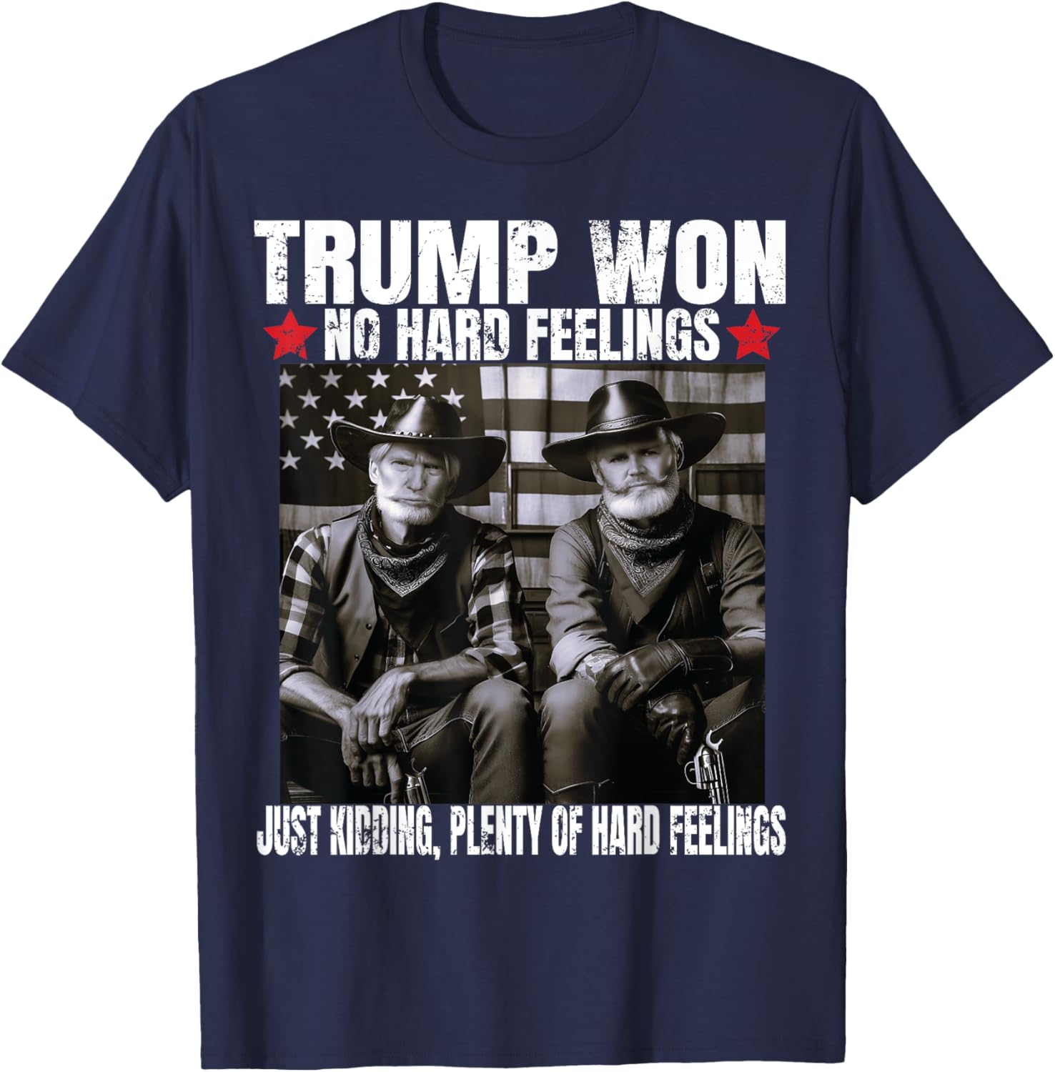 Funny Pro Trump President 47th Elected Win American Cowboy T-Shirt