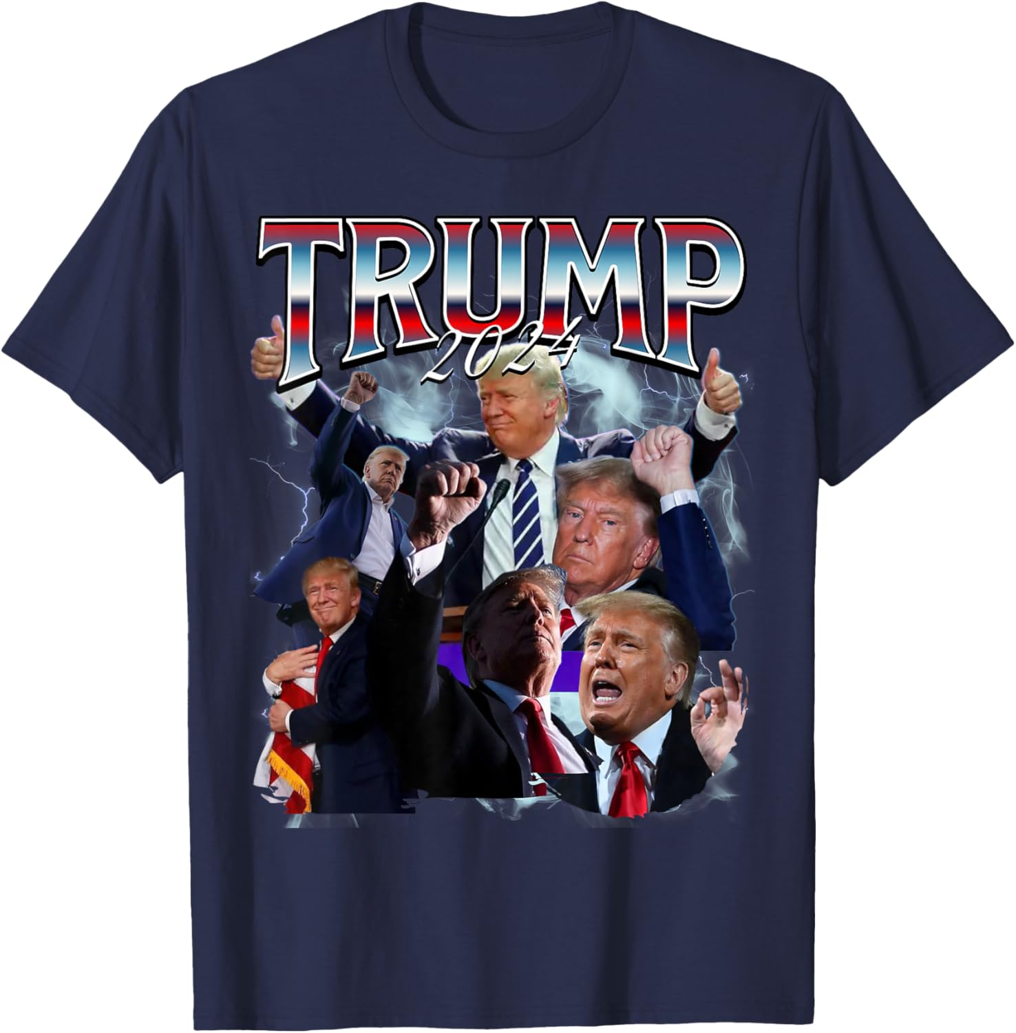 Funny Trump 2024 Campaign 90s Rap Trendy Bootleg Style T-Shirt