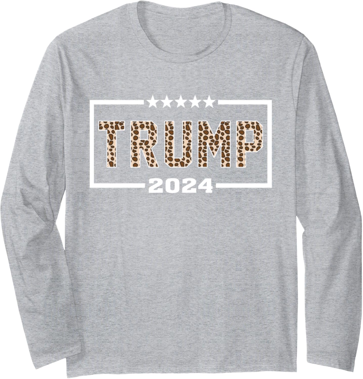 Funny Trump 2024 Leopard Print Shirt for Women Long Sleeve T-Shirt