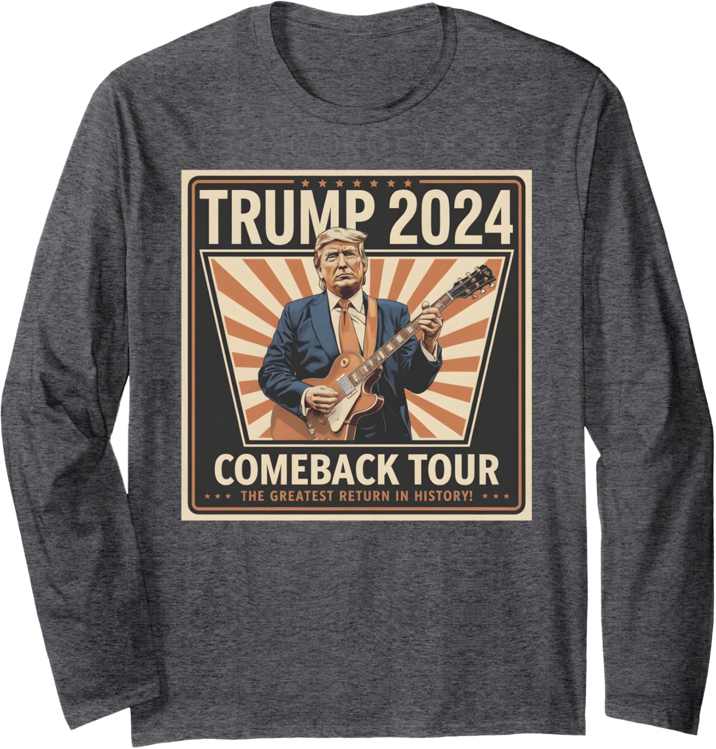 Funny TRUMP 2024 Rocks COMEBACK TOUR Vance Rockstar We Won Long Sleeve T-Shirt