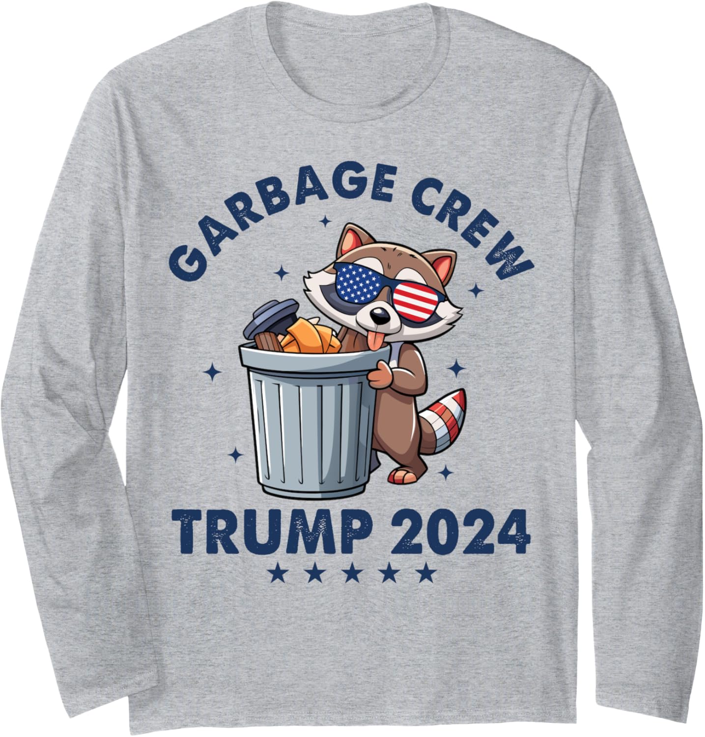 Funny Trump Garbage Crew, Trump Garbage Man In Trash Truck Long Sleeve T-Shirt