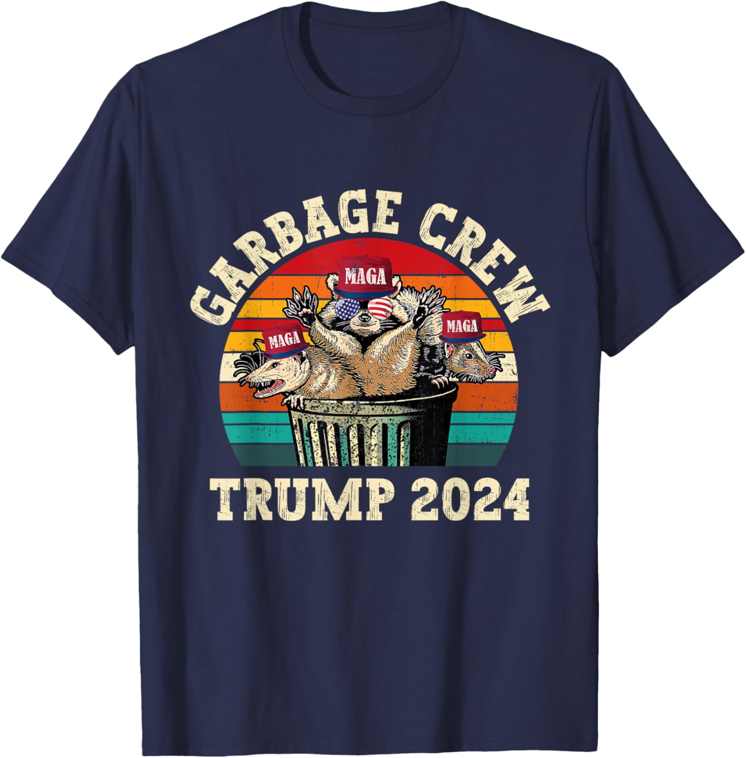 Garbage Crew Vote Trump 2024 Funny Republican Raccoon T-Shirt