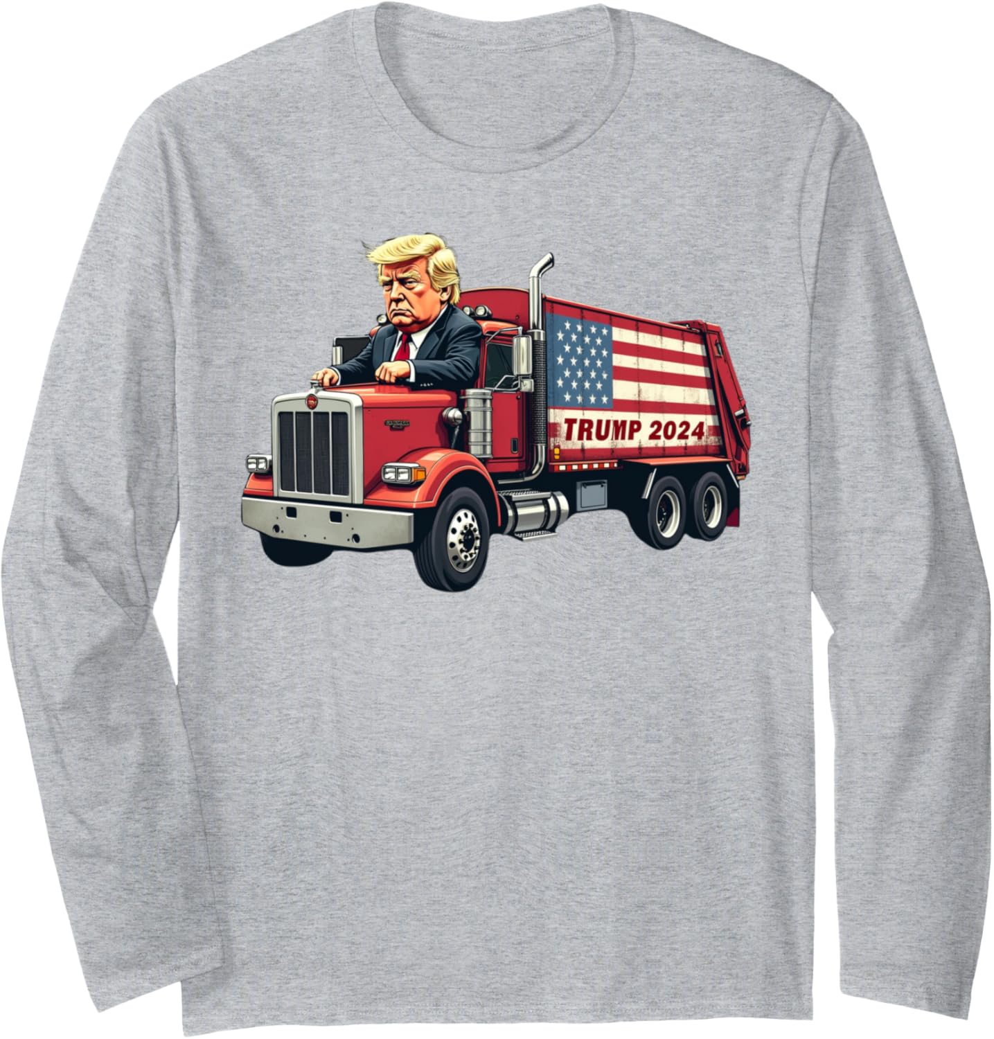 Garbage For Trump 2024 Tees - Trump Supporter Design Long Sleeve T-Shirt