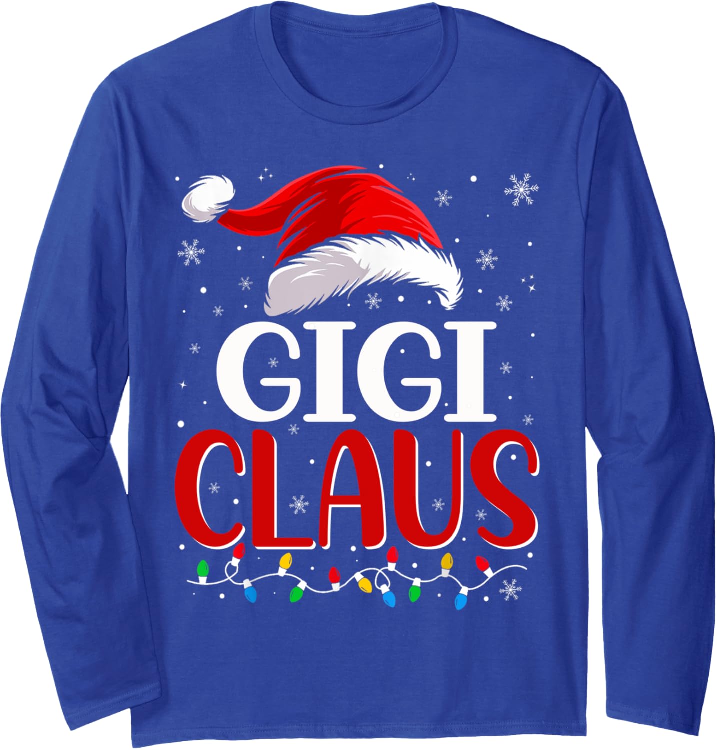 Gigi claus christmas lights matching family xmas pajama Long Sleeve T-Shirt