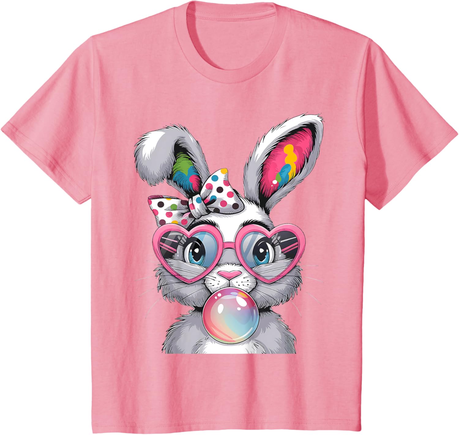 Girls Cute Bunny Coquette Bow Easter Bunny Ears Women Easter T-Shirt