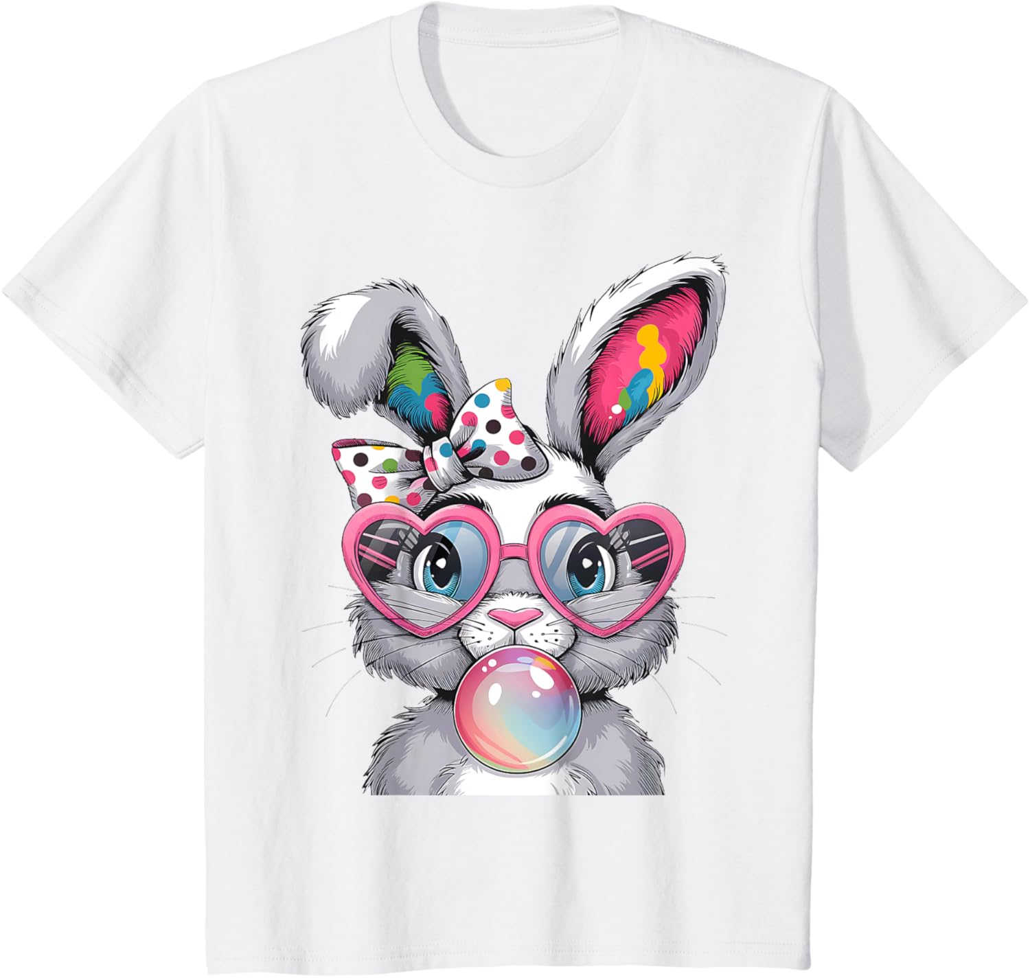 Girls Cute Bunny Coquette Bow Easter Bunny Ears Women Easter T-Shirt