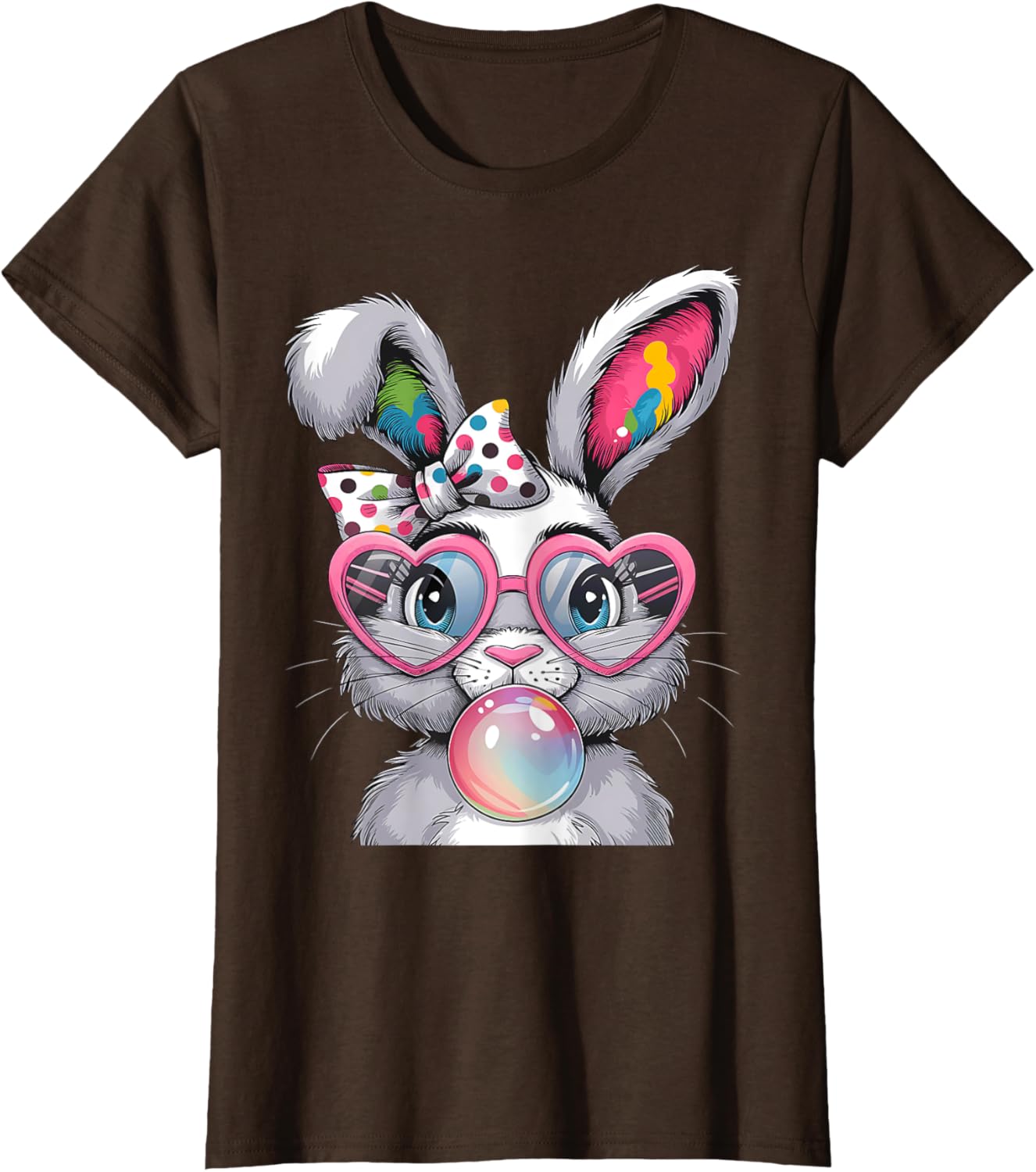 Girls Cute Bunny Coquette Bow Easter Bunny Ears Women Easter T-Shirt