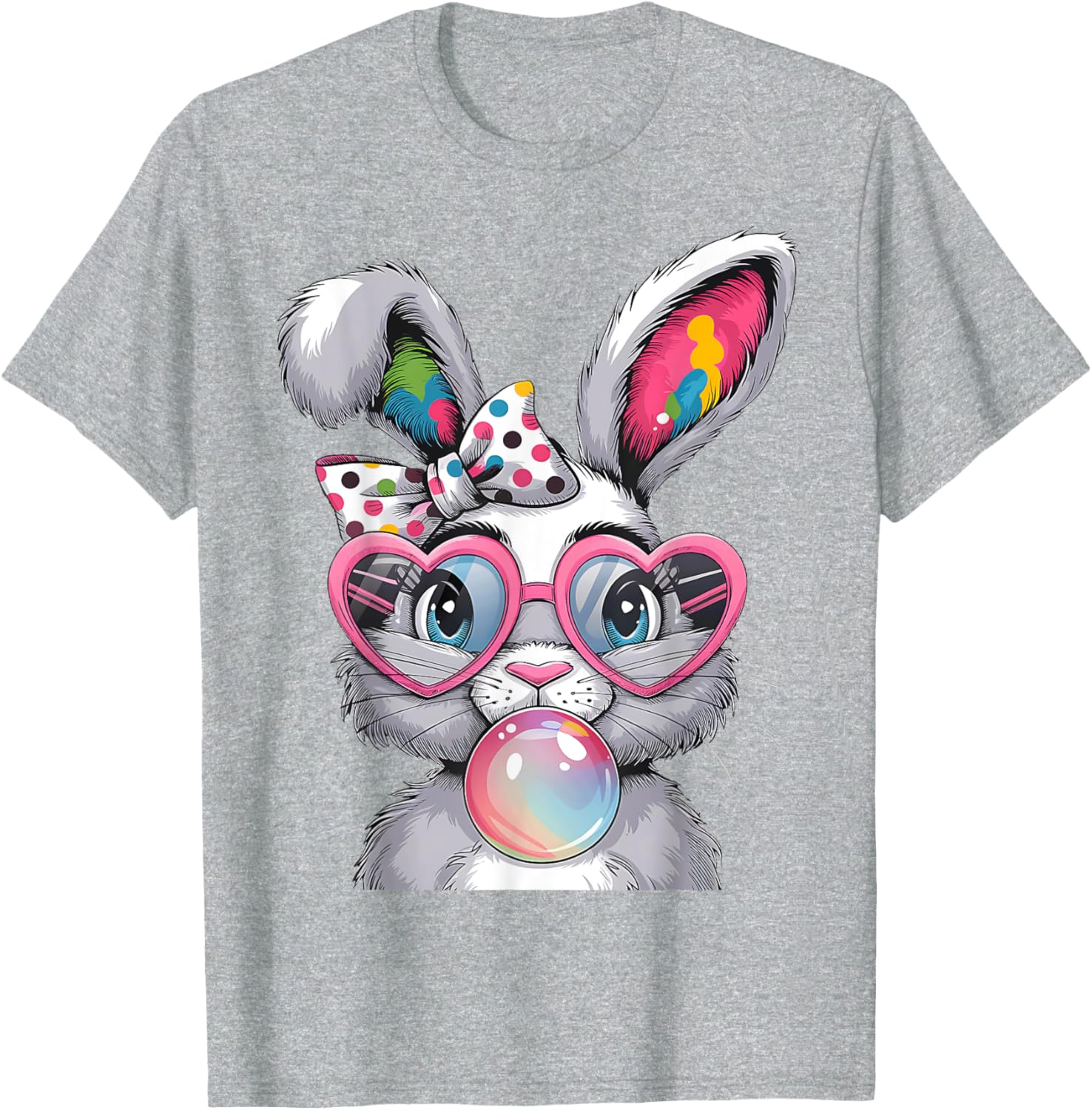 Girls Cute Bunny Coquette Bow Easter Bunny Ears Women Easter T-Shirt