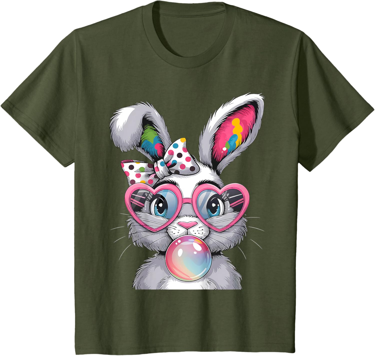 Girls Cute Bunny Coquette Bow Easter Bunny Ears Women Easter T-Shirt