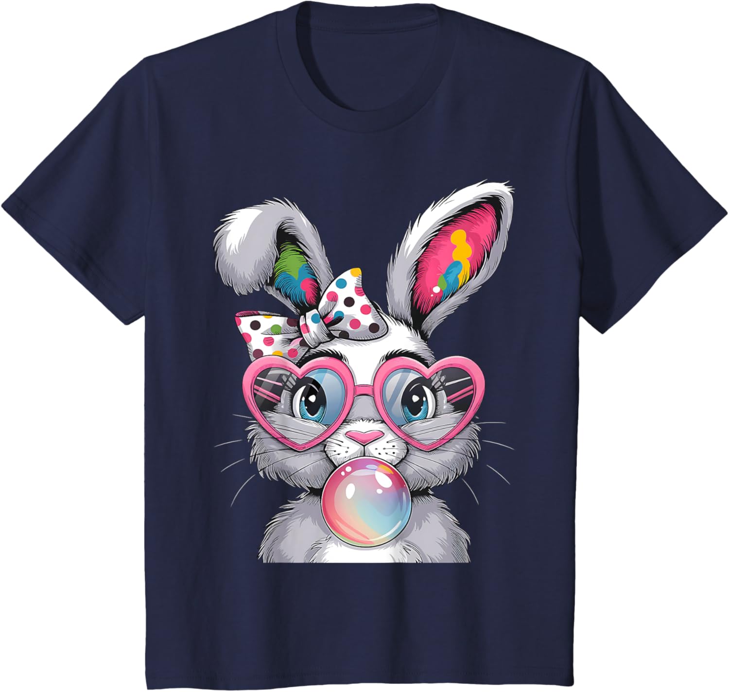 Girls Cute Bunny Coquette Bow Easter Bunny Ears Women Easter T-Shirt