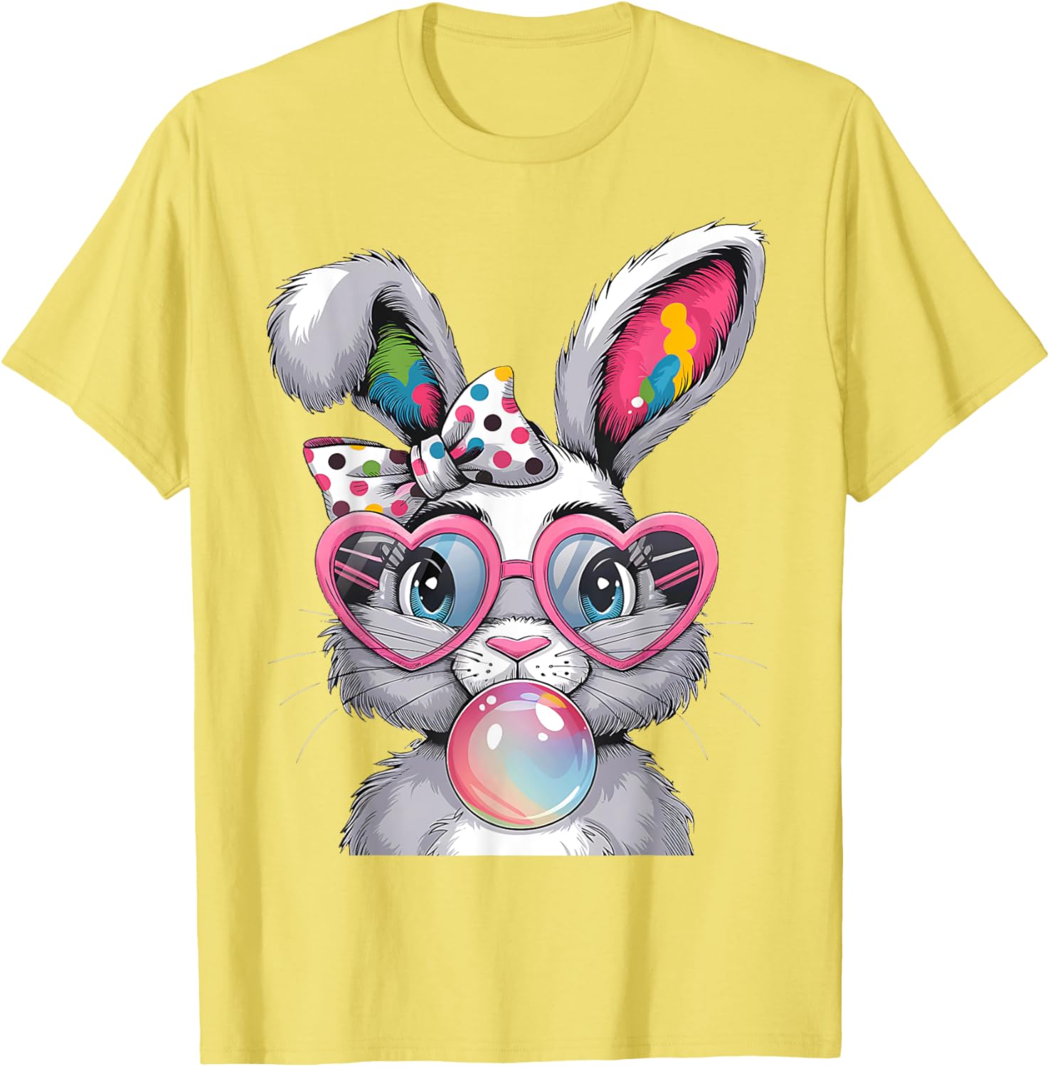 Girls Cute Bunny Coquette Bow Easter Bunny Ears Women Easter T-Shirt