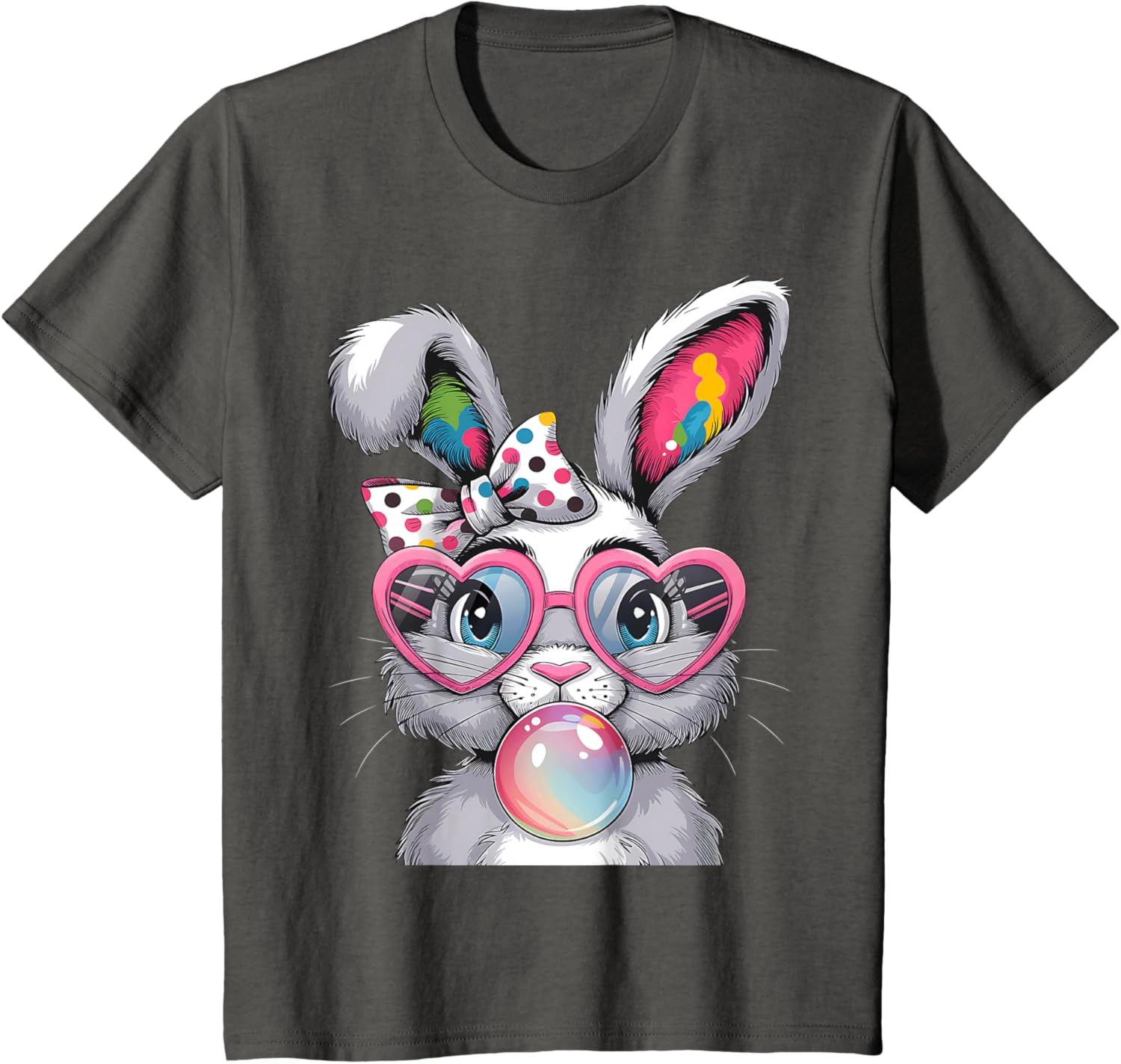 Girls Cute Bunny Coquette Bow Easter Bunny Ears Women Easter T-Shirt