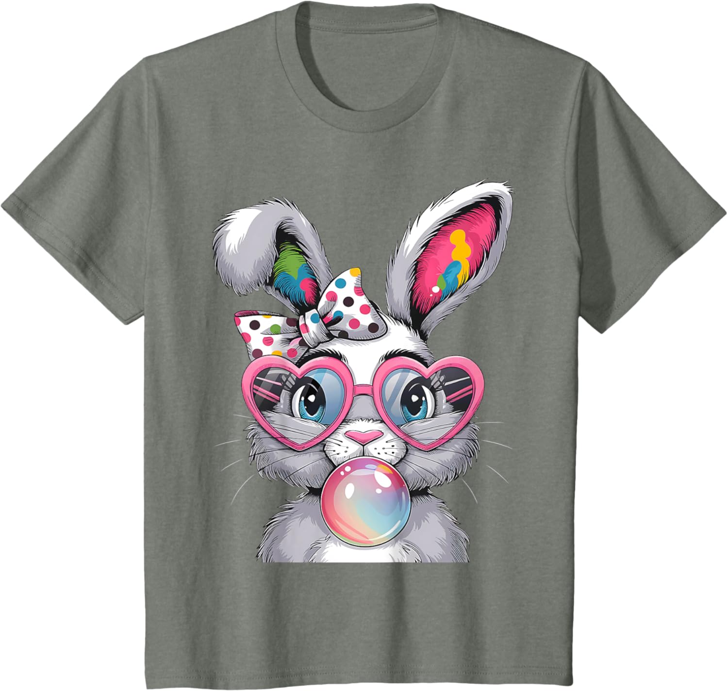 Girls Cute Bunny Coquette Bow Easter Bunny Ears Women Easter T-Shirt