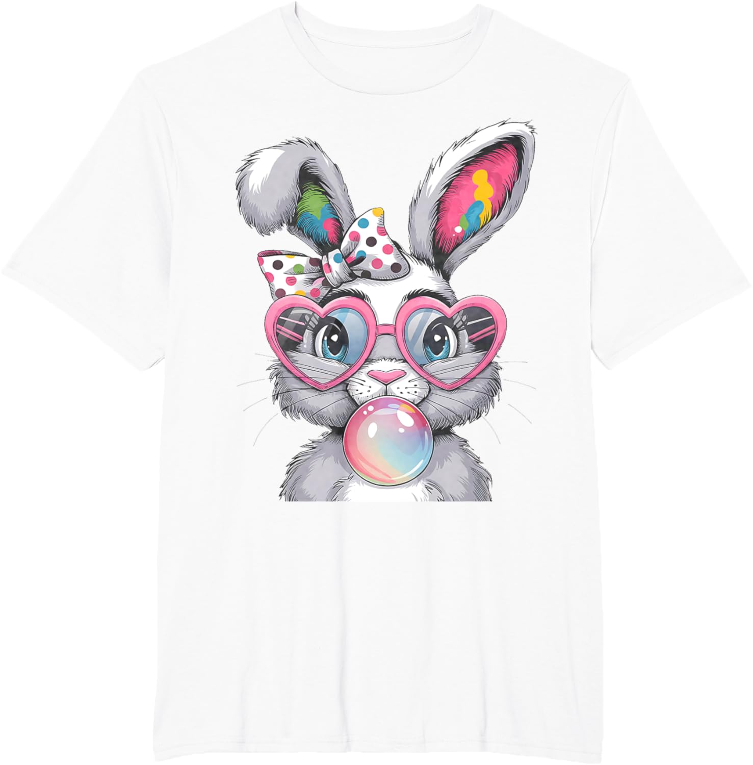 Girls Cute Bunny Coquette Bow Easter Bunny Ears Women Easter T-Shirt