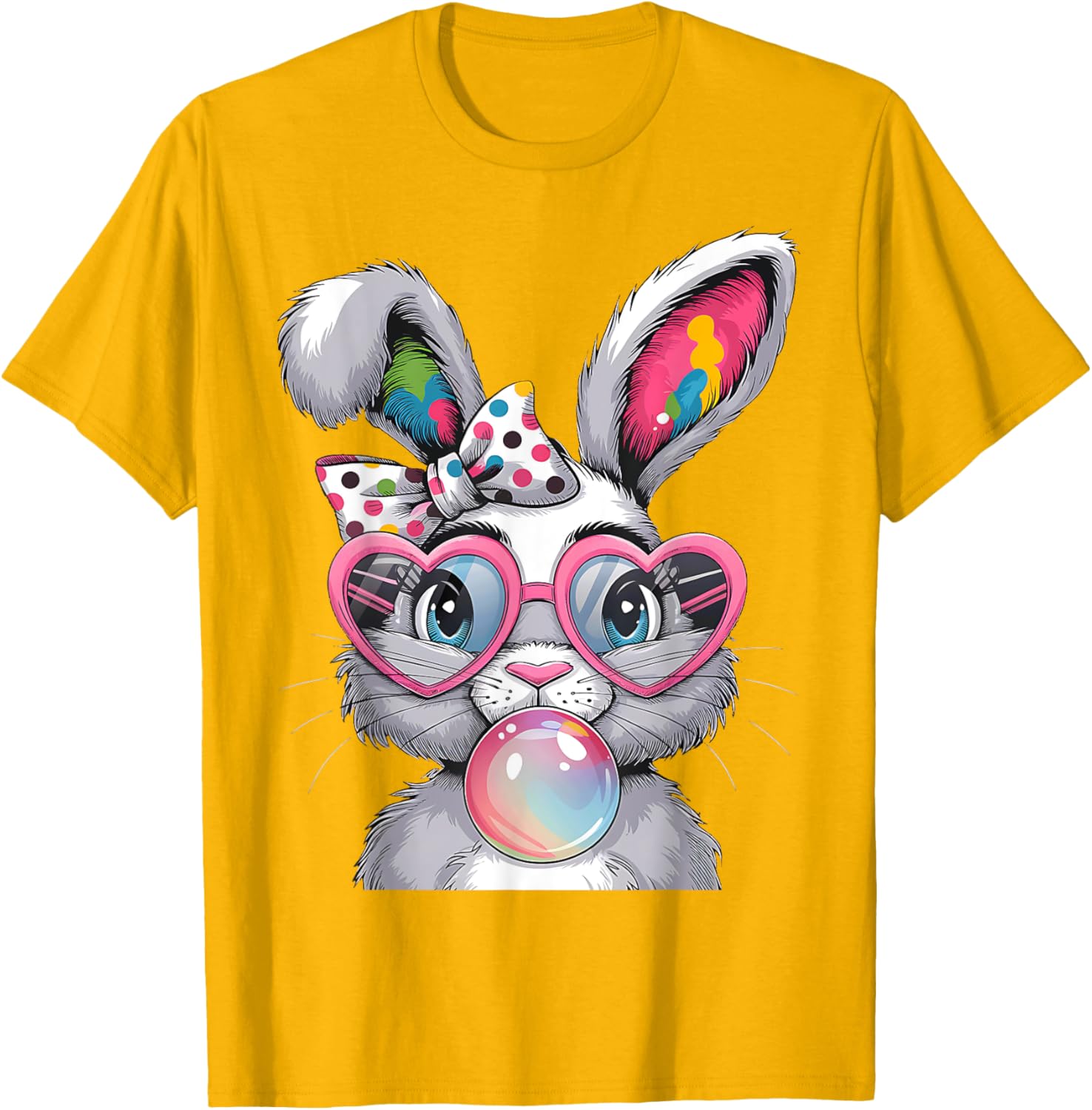 Girls Cute Bunny Coquette Bow Easter Bunny Ears Women Easter T-Shirt