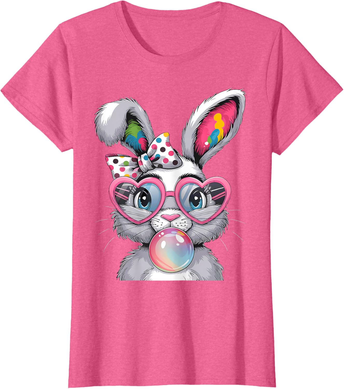 Girls Cute Bunny Coquette Bow Easter Bunny Ears Women Easter T-Shirt