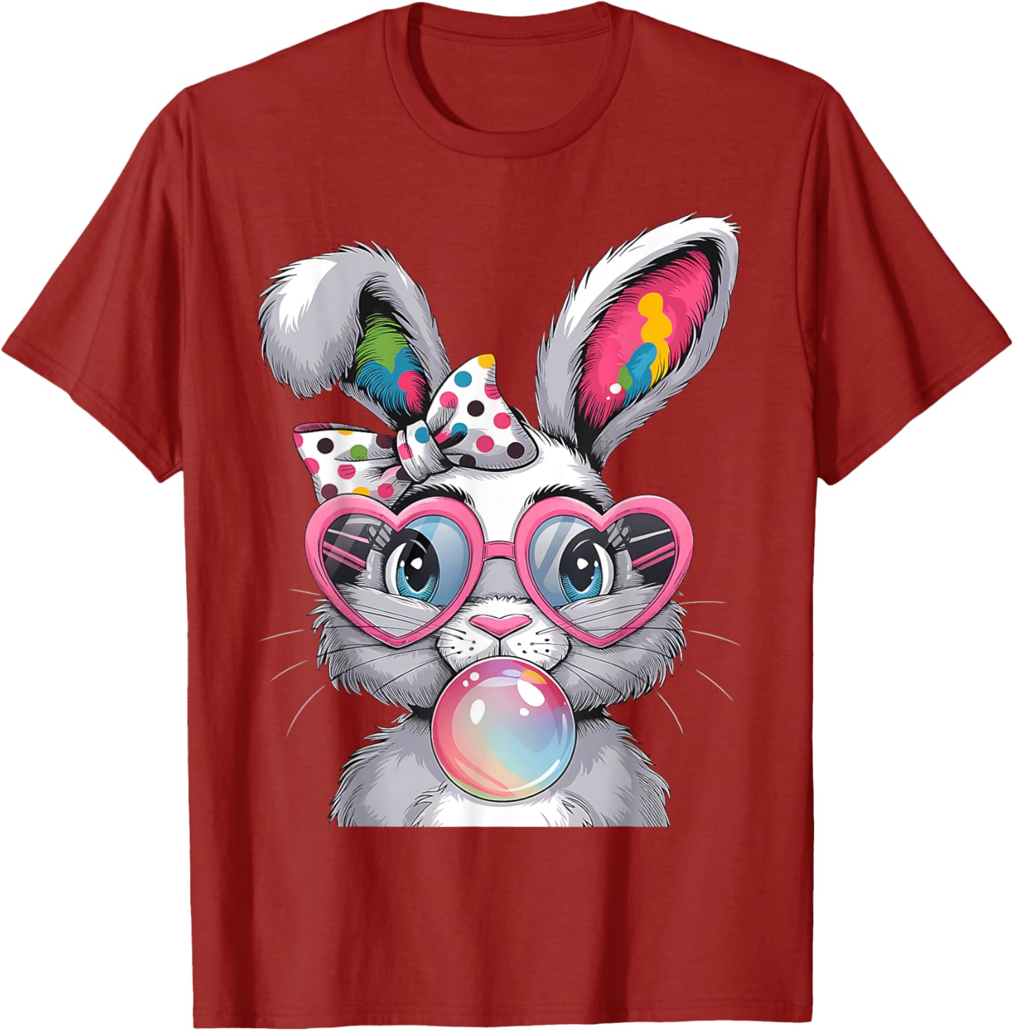 Girls Cute Bunny Coquette Bow Easter Bunny Ears Women Easter T-Shirt