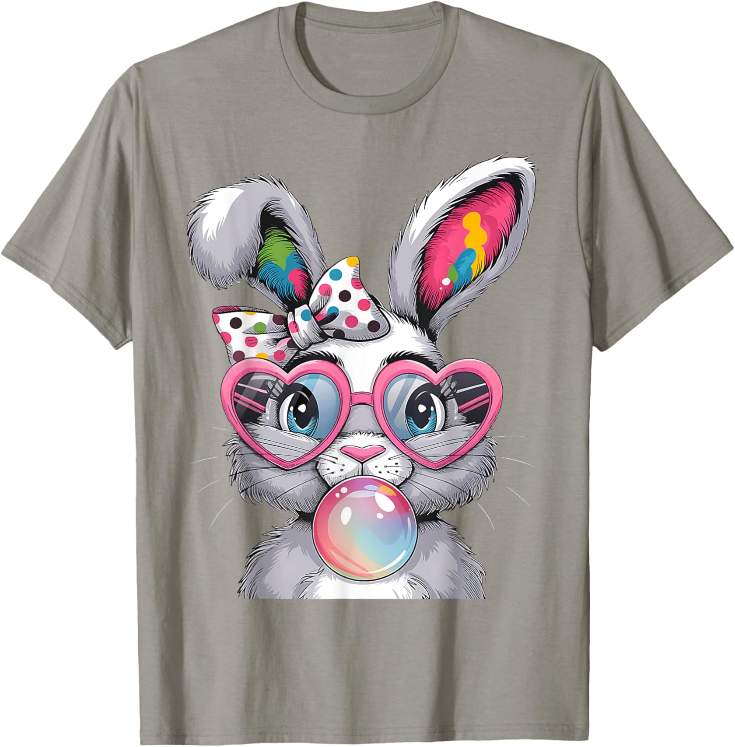 Girls Cute Bunny Coquette Bow Easter Bunny Ears Women Easter T-Shirt