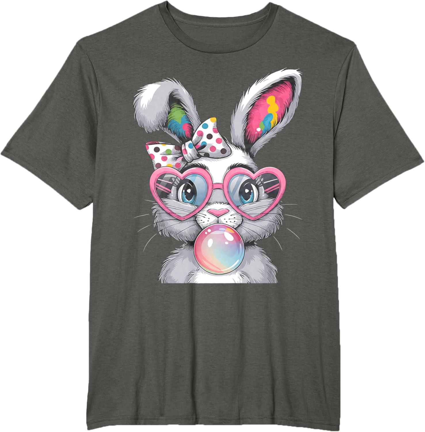 Girls Cute Bunny Coquette Bow Easter Bunny Ears Women Easter T-Shirt