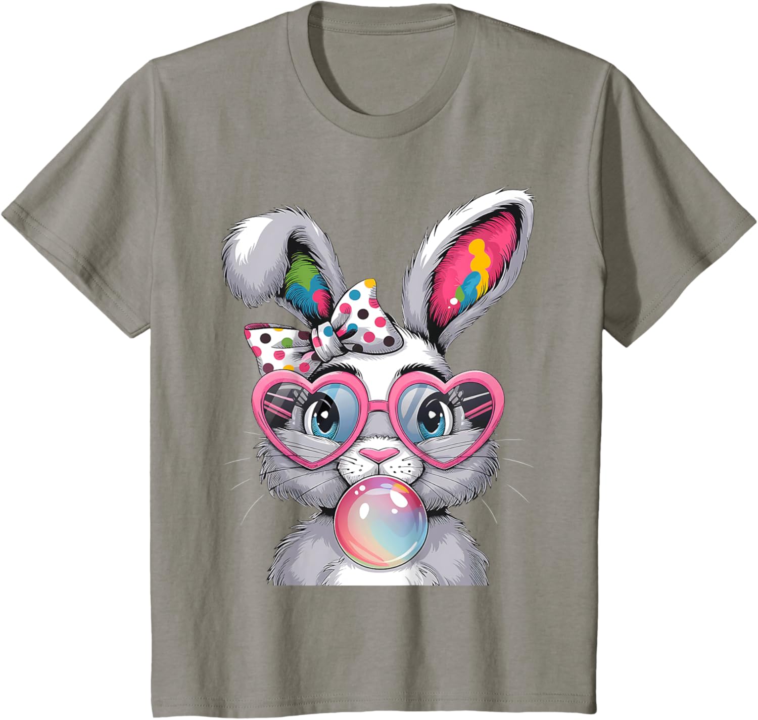 Girls Cute Bunny Coquette Bow Easter Bunny Ears Women Easter T-Shirt