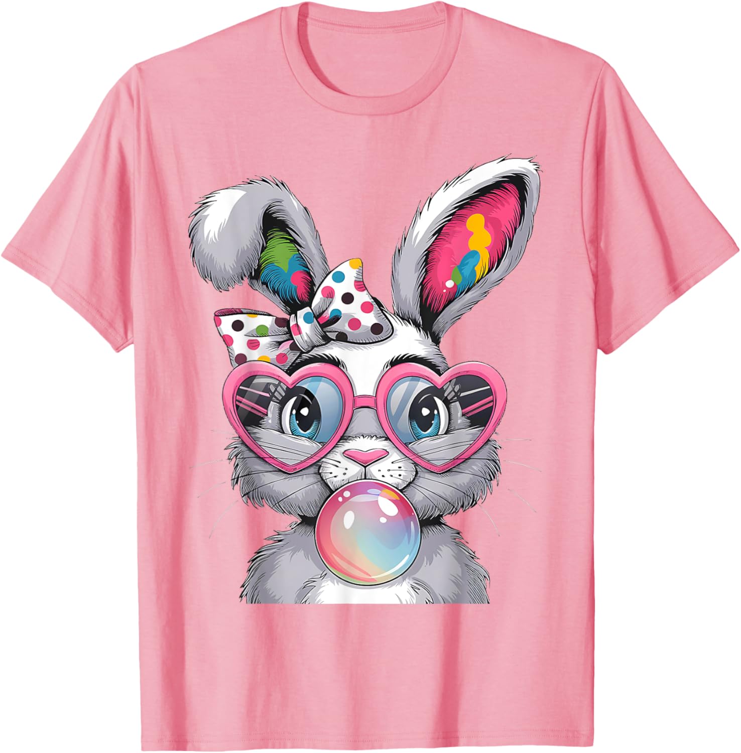 Girls Cute Bunny Coquette Bow Easter Bunny Ears Women Easter T-Shirt