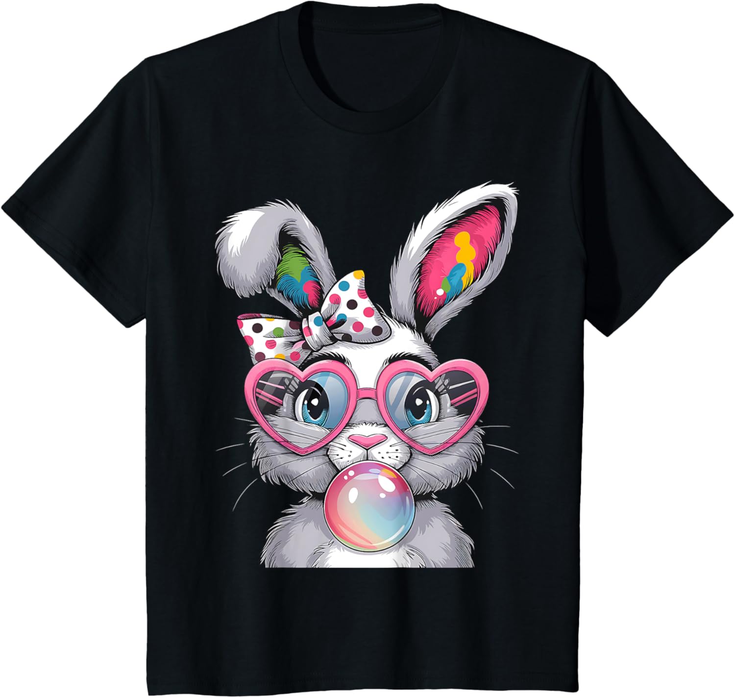 Girls Cute Bunny Coquette Bow Easter Bunny Ears Women Easter T-Shirt