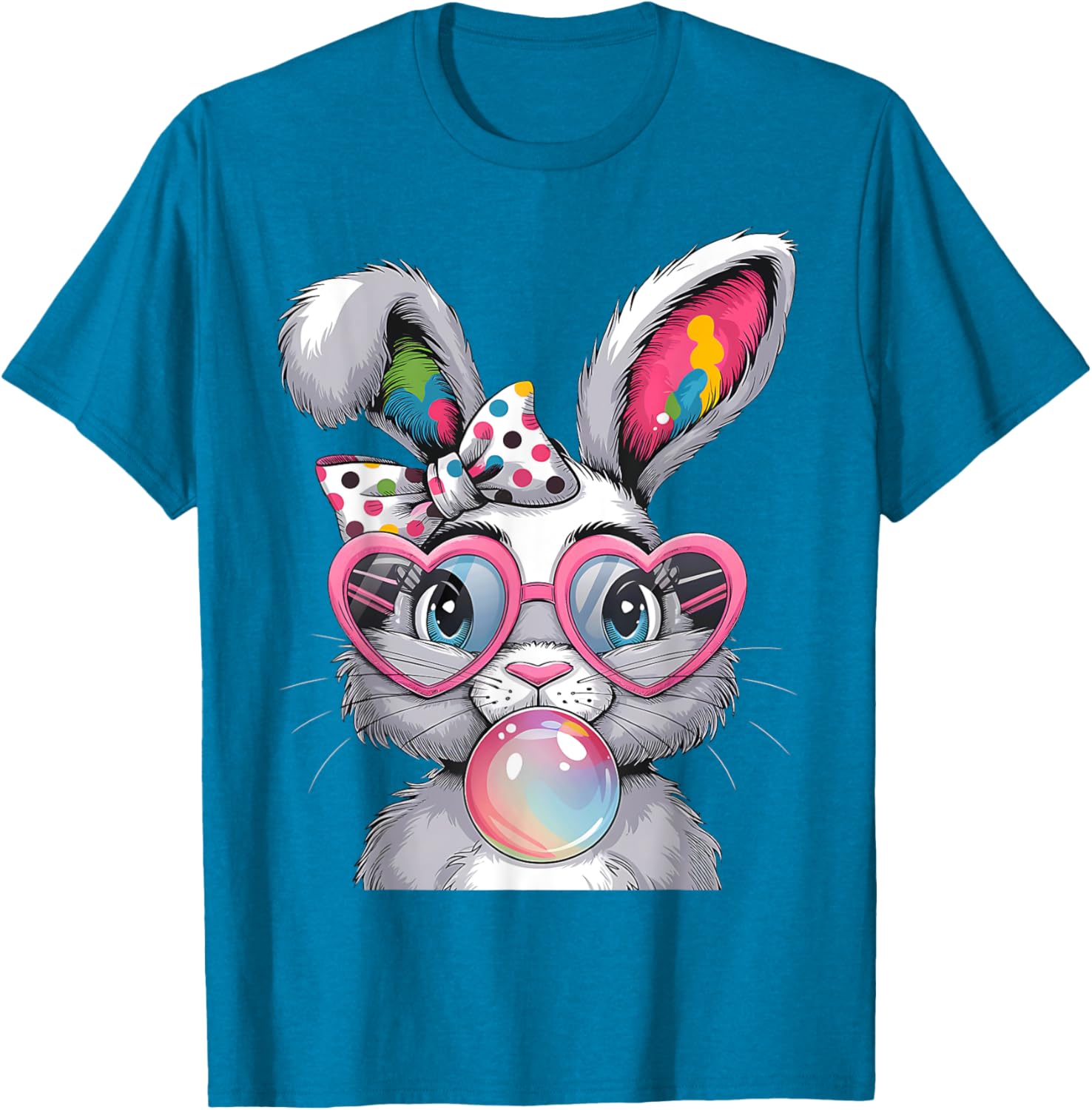 Girls Cute Bunny Coquette Bow Easter Bunny Ears Women Easter T-Shirt