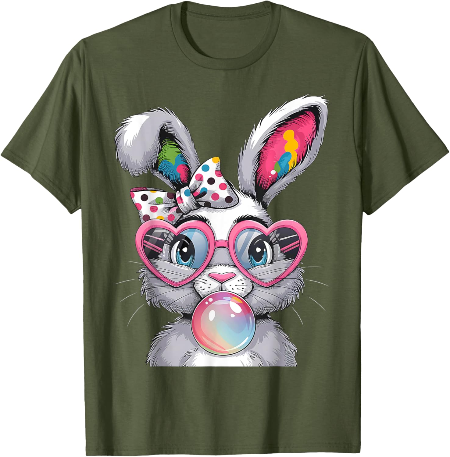 Girls Cute Bunny Coquette Bow Easter Bunny Ears Women Easter T-Shirt