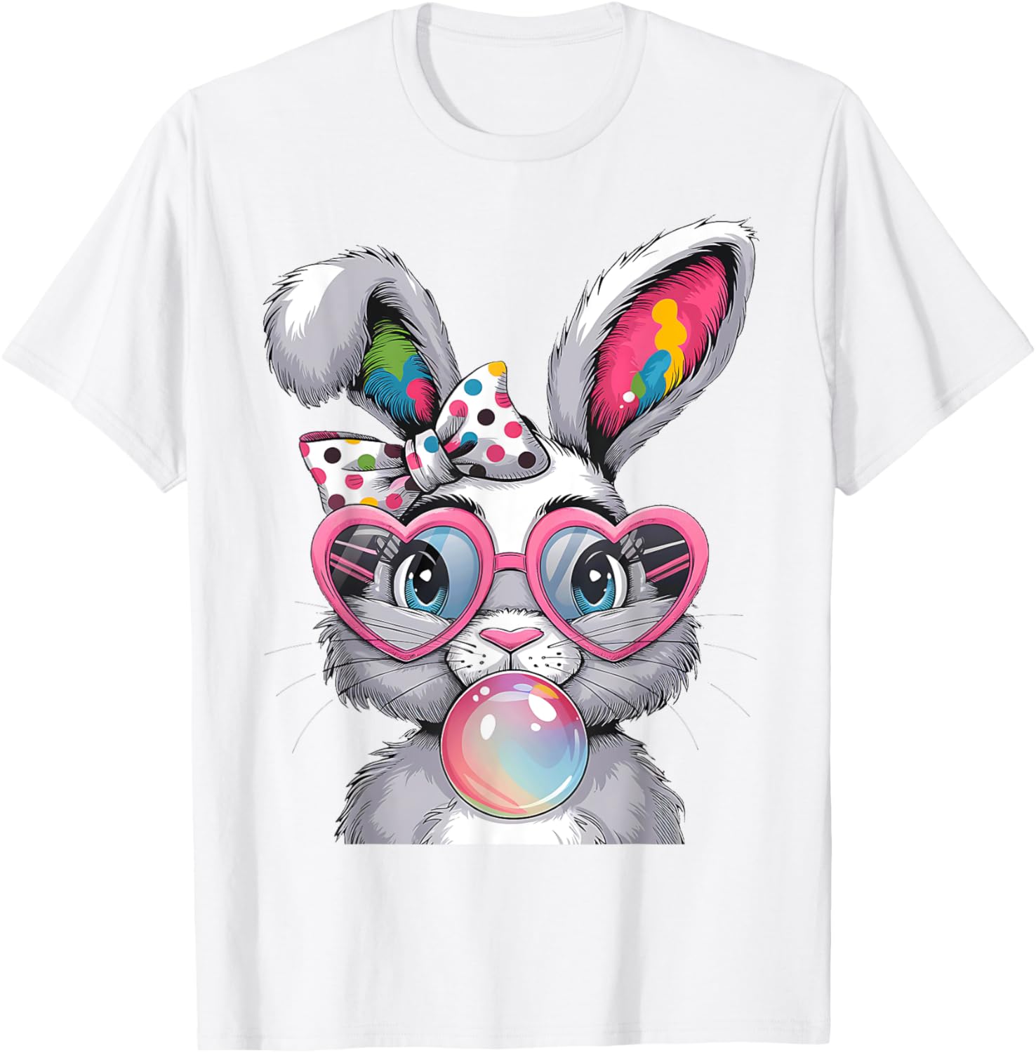 Girls Cute Bunny Coquette Bow Easter Bunny Ears Women Easter T-Shirt