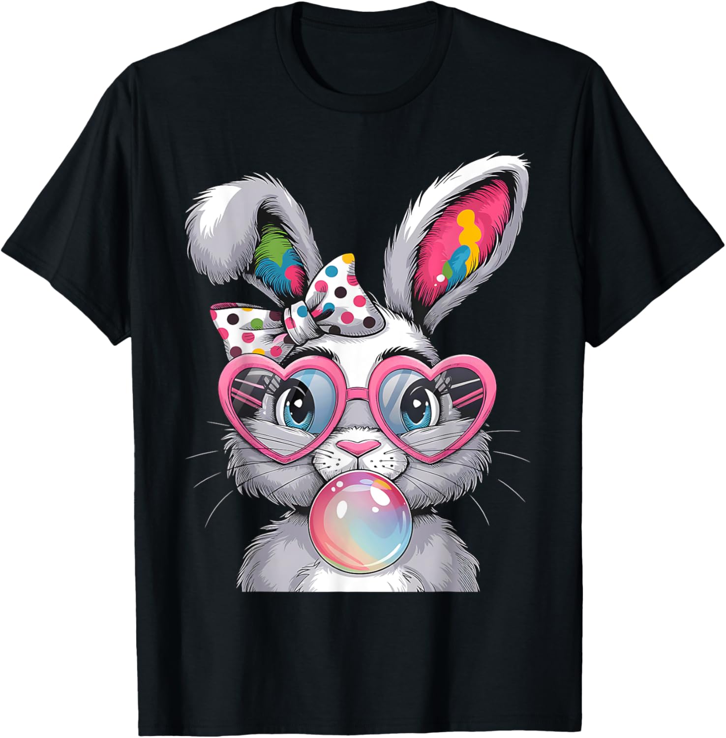 Girls Cute Bunny Coquette Bow Easter Bunny Ears Women Easter T-Shirt