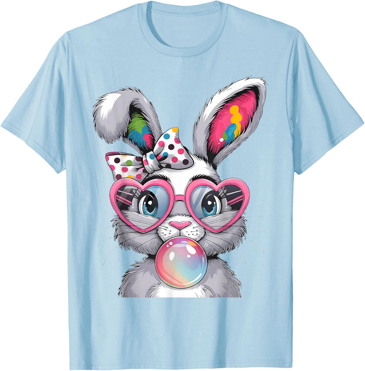 Girls Cute Bunny Coquette Bow Easter Bunny Ears Women Easter T-Shirt