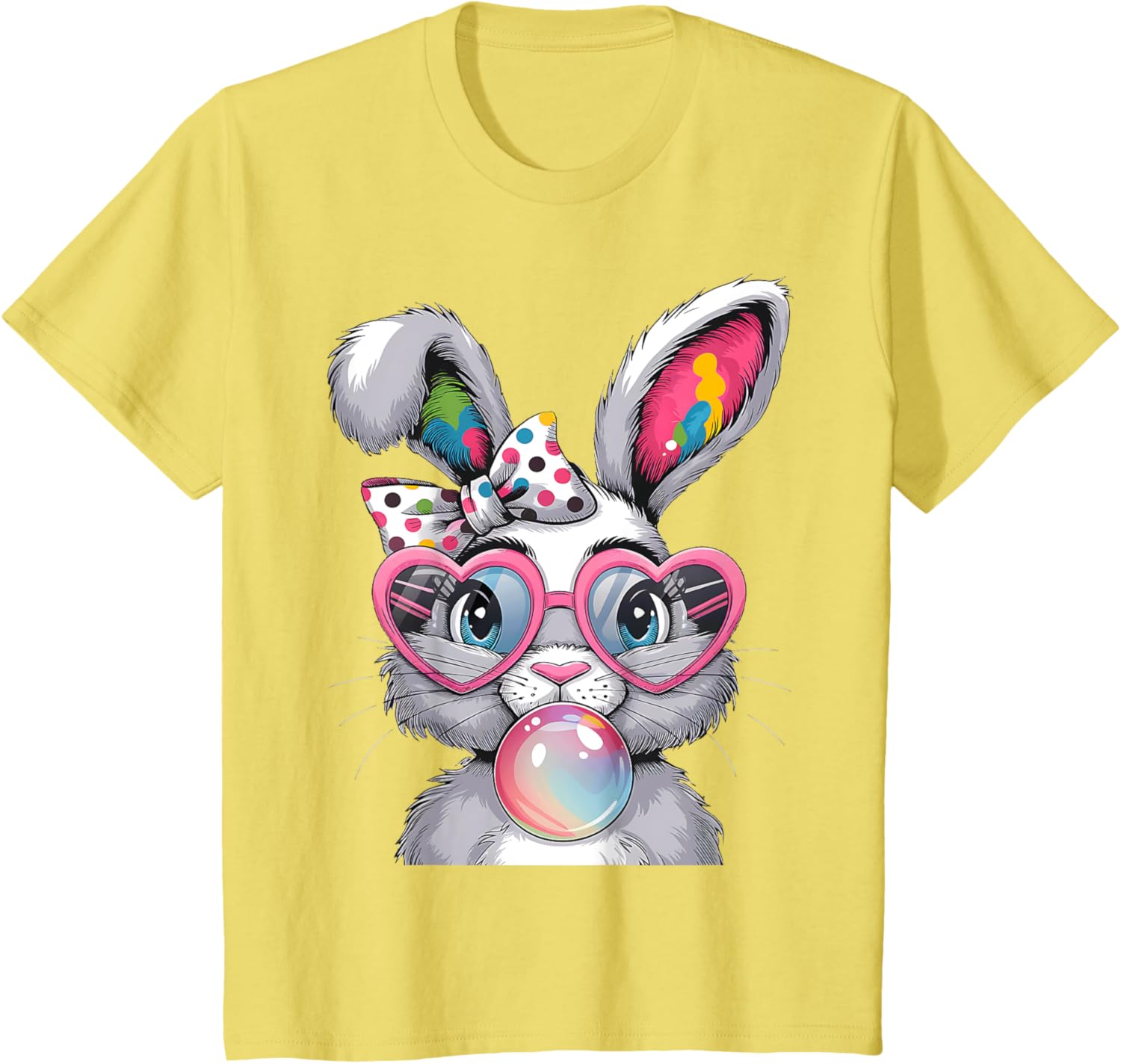 Girls Cute Bunny Coquette Bow Easter Bunny Ears Women Easter T-Shirt