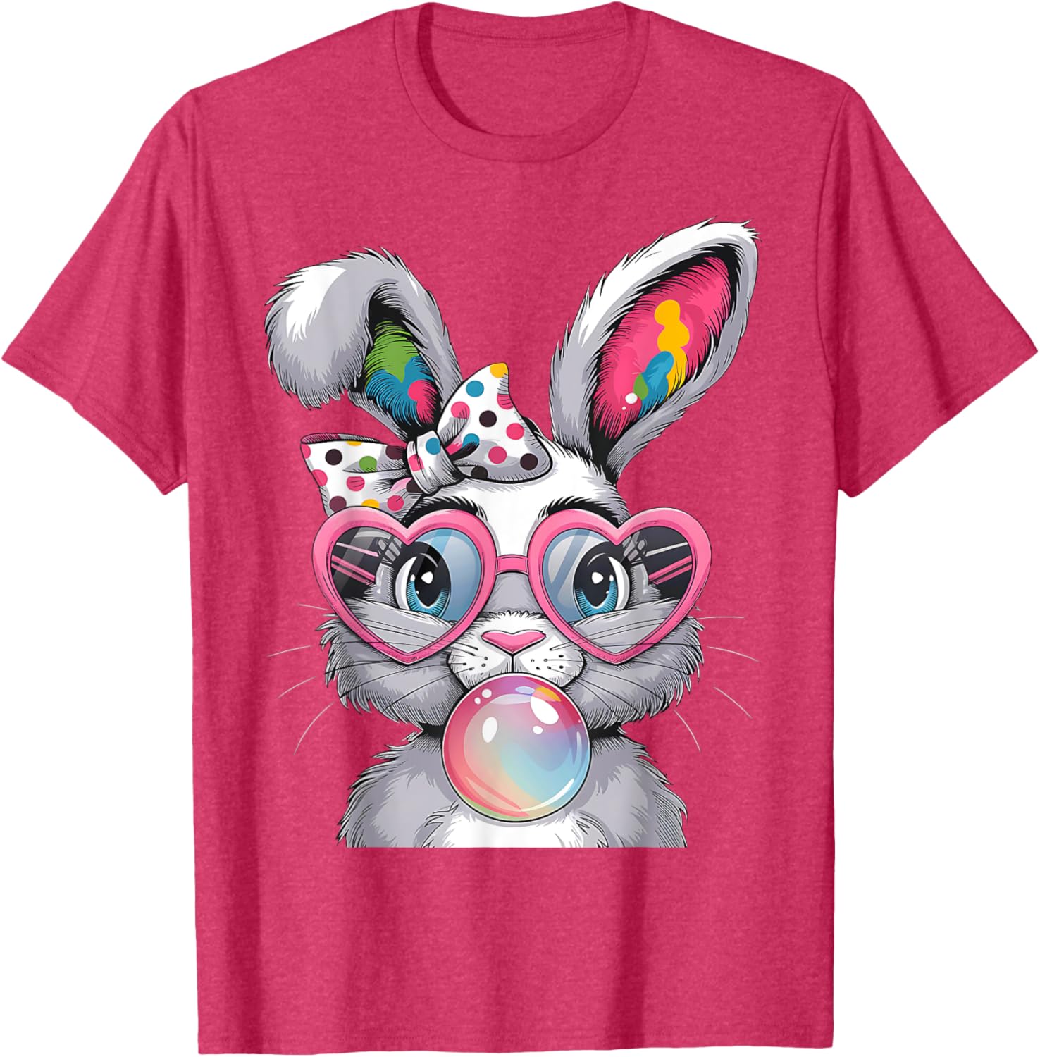 Girls Cute Bunny Coquette Bow Easter Bunny Ears Women Easter T-Shirt