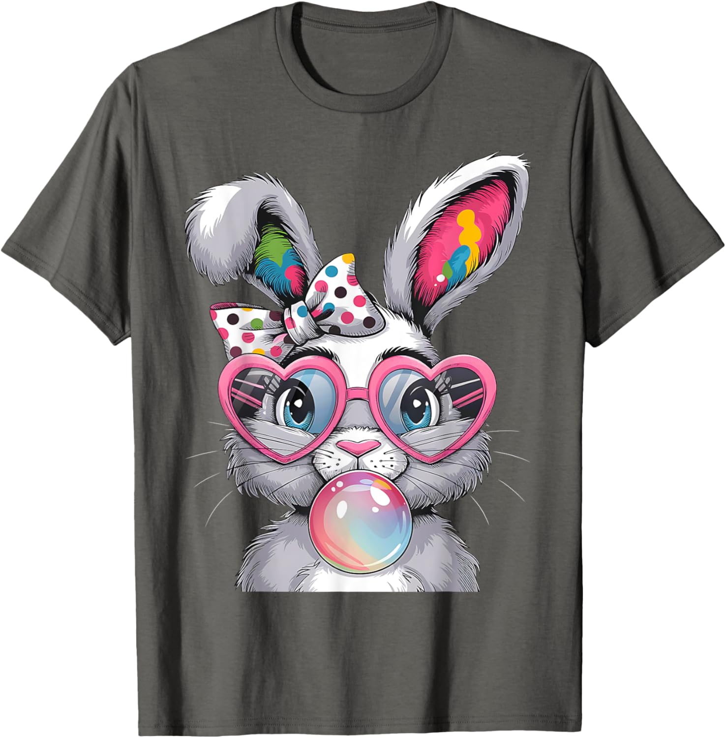 Girls Cute Bunny Coquette Bow Easter Bunny Ears Women Easter T-Shirt