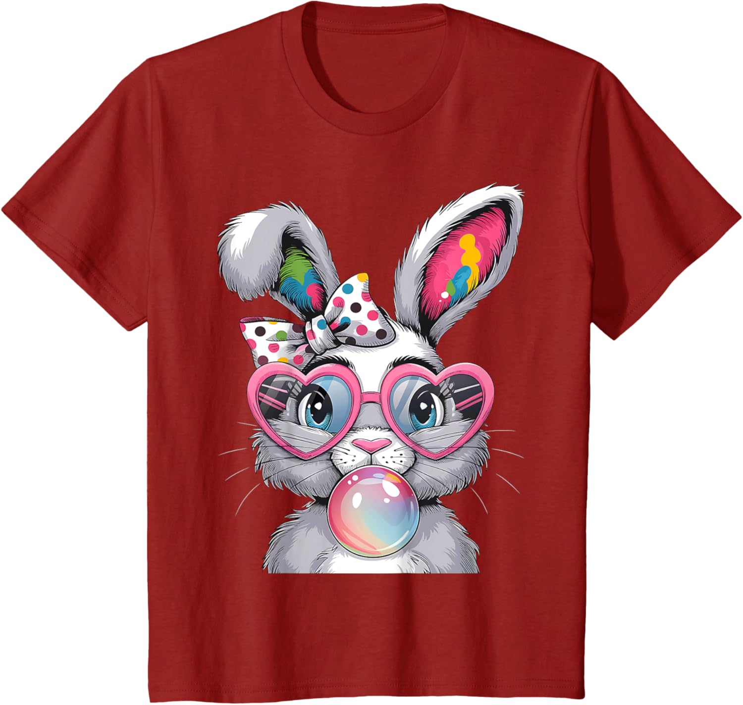 Girls Cute Bunny Coquette Bow Easter Bunny Ears Women Easter T-Shirt