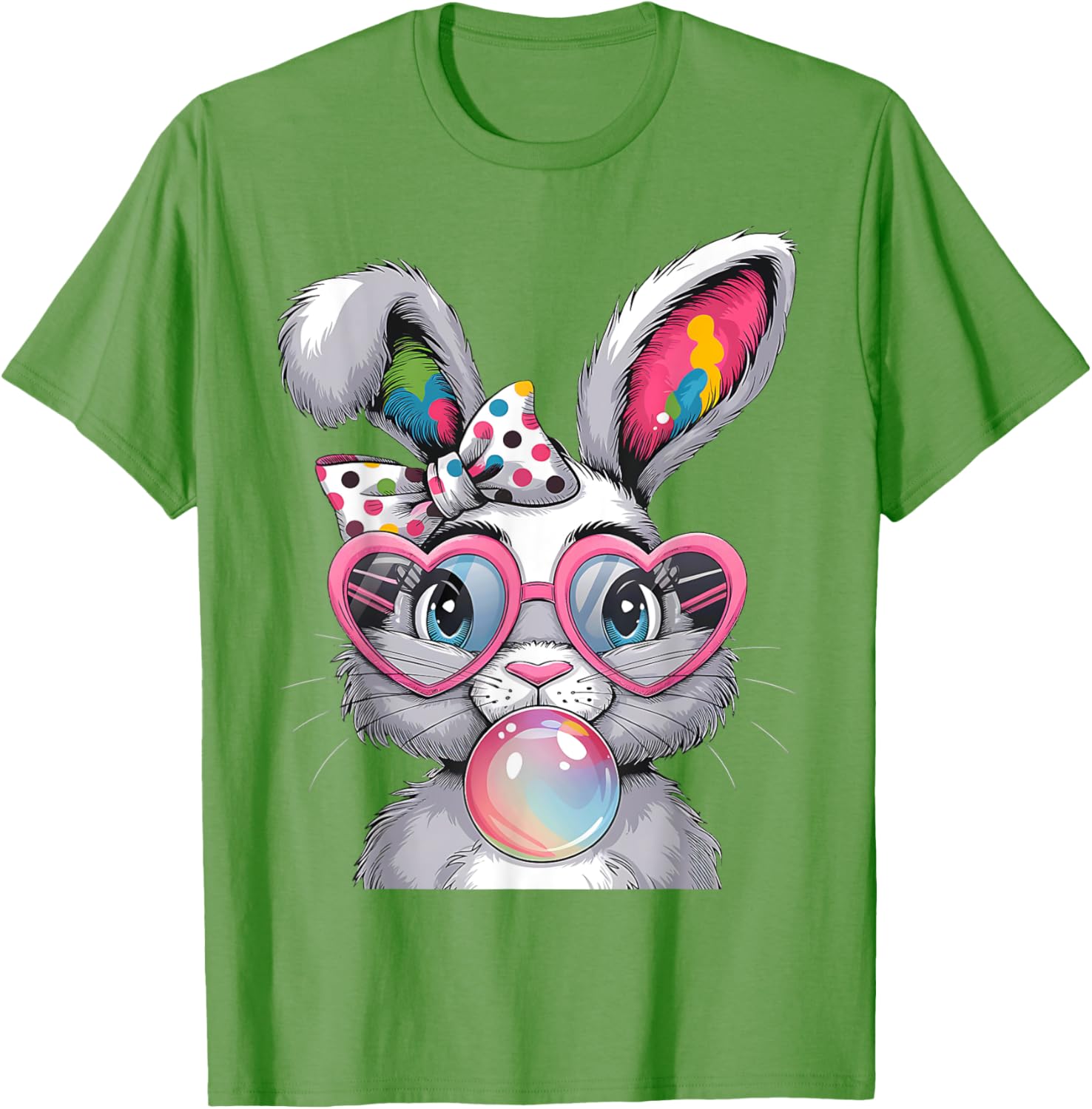 Girls Cute Bunny Coquette Bow Easter Bunny Ears Women Easter T-Shirt