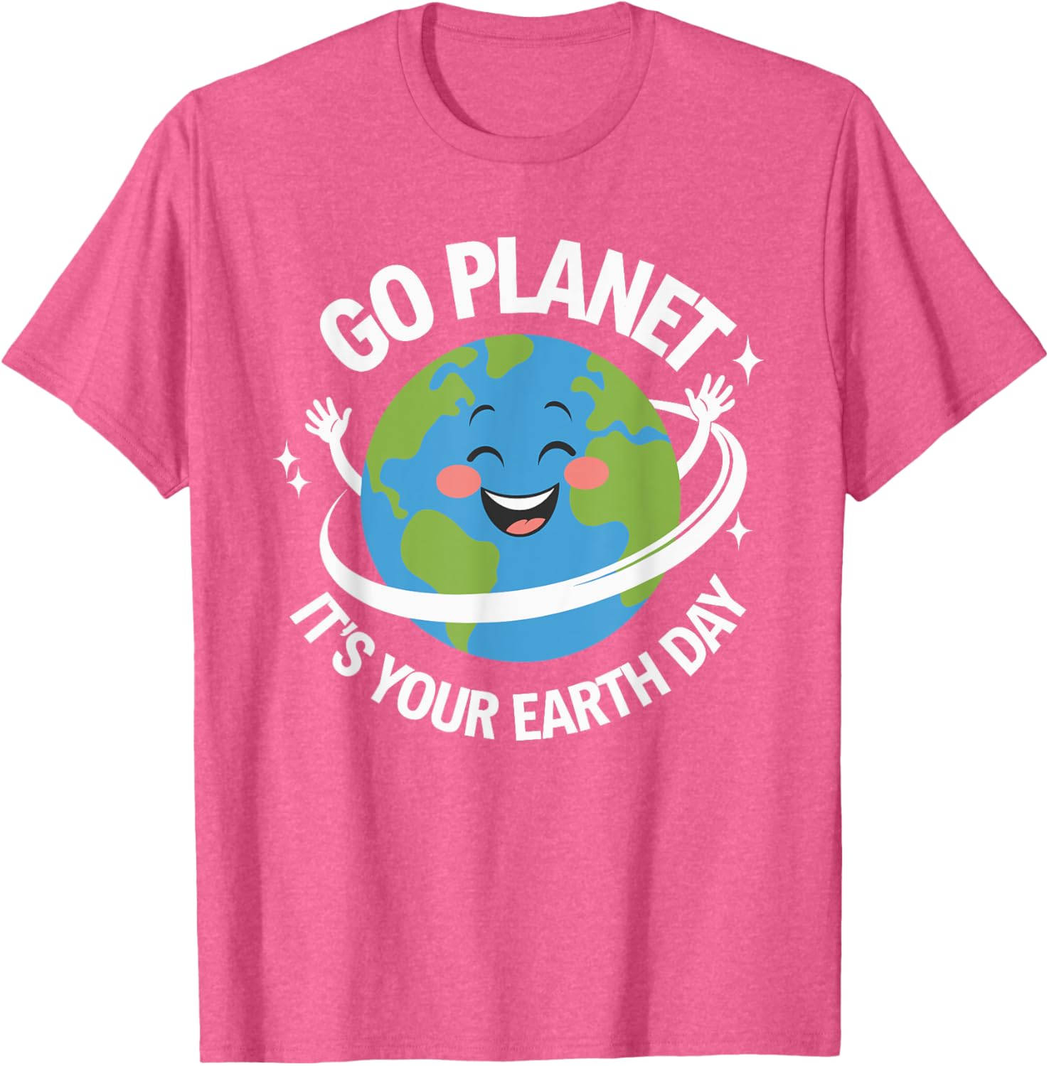 Go Planet Its Your Earth Day 2025 Rainbow Teacher Kids Earth T-Shirt