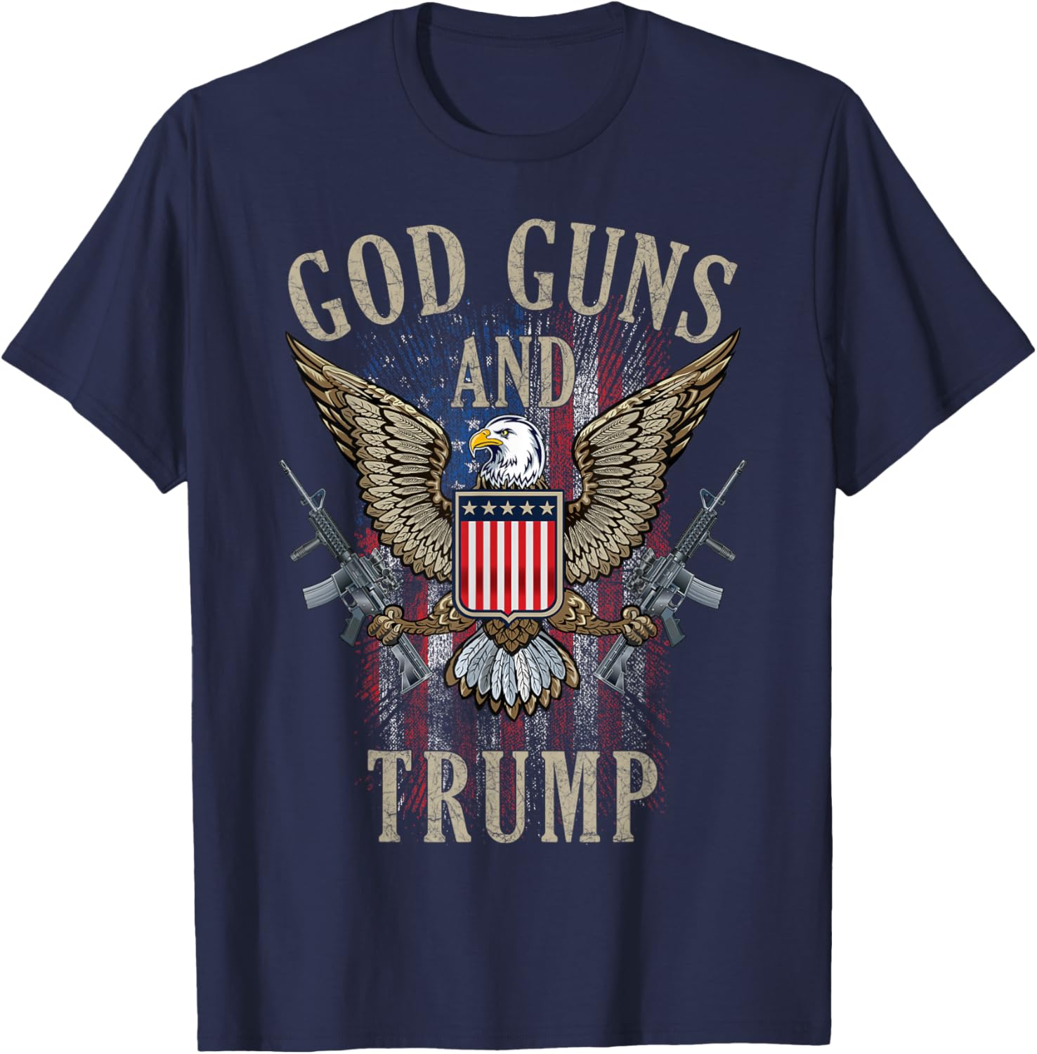 God Guns And Trump 2nd Amendment Flag AR15 American Flag T-Shirt