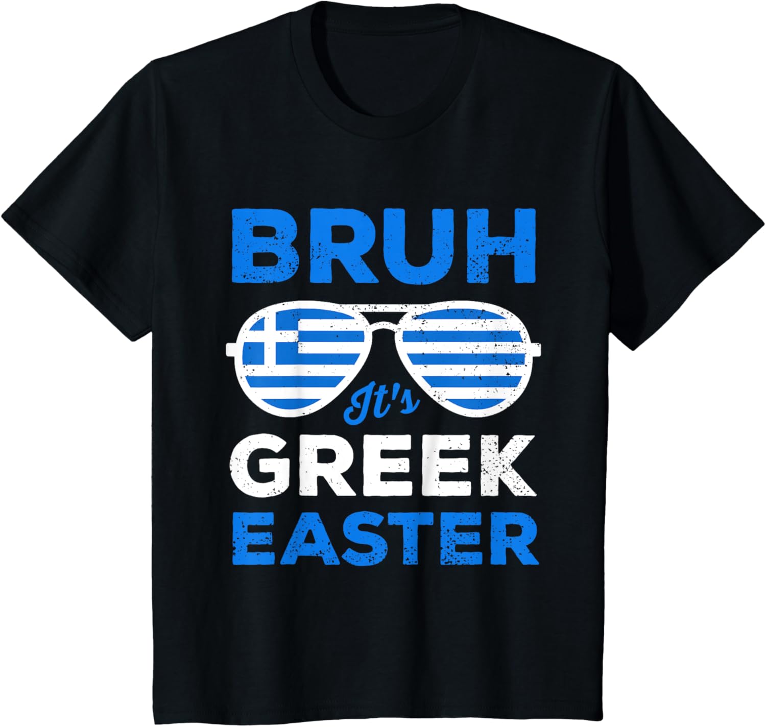 Greek Easter Bruh Funny Retro Sunglasses Greek Easter Boys T-Shirt