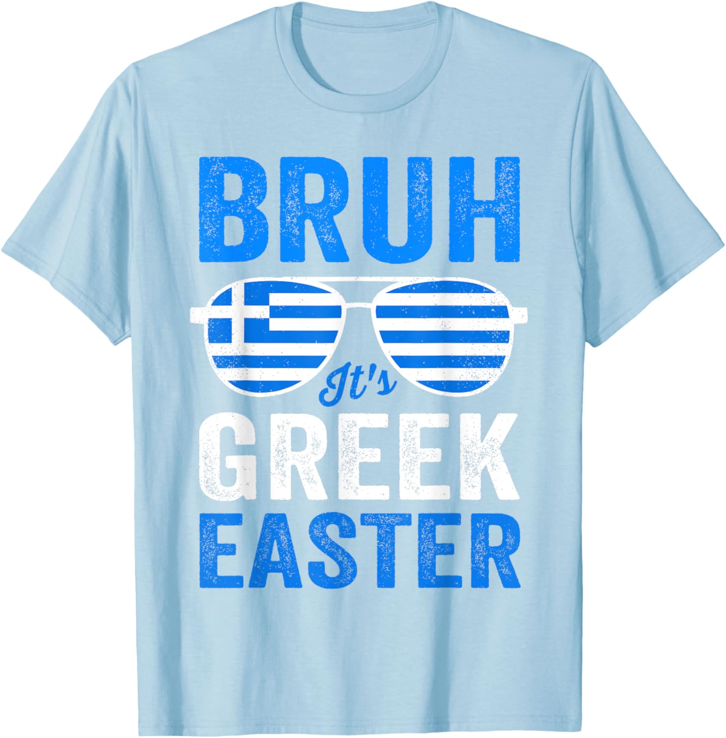 Greek Easter Bruh Funny Retro Sunglasses Greek Easter Boys T-Shirt