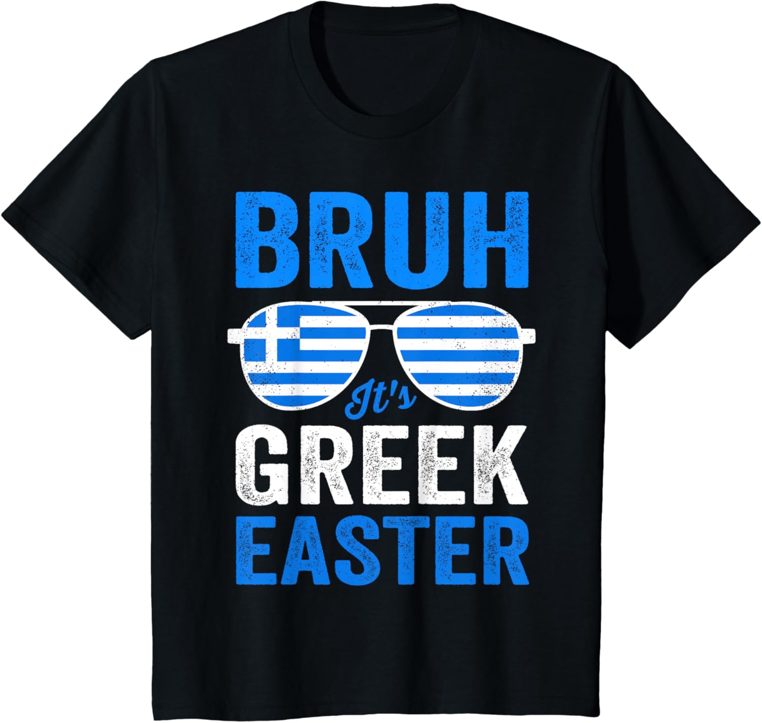 Greek Easter Bruh Funny Retro Sunglasses Greek Easter Boys T-Shirt