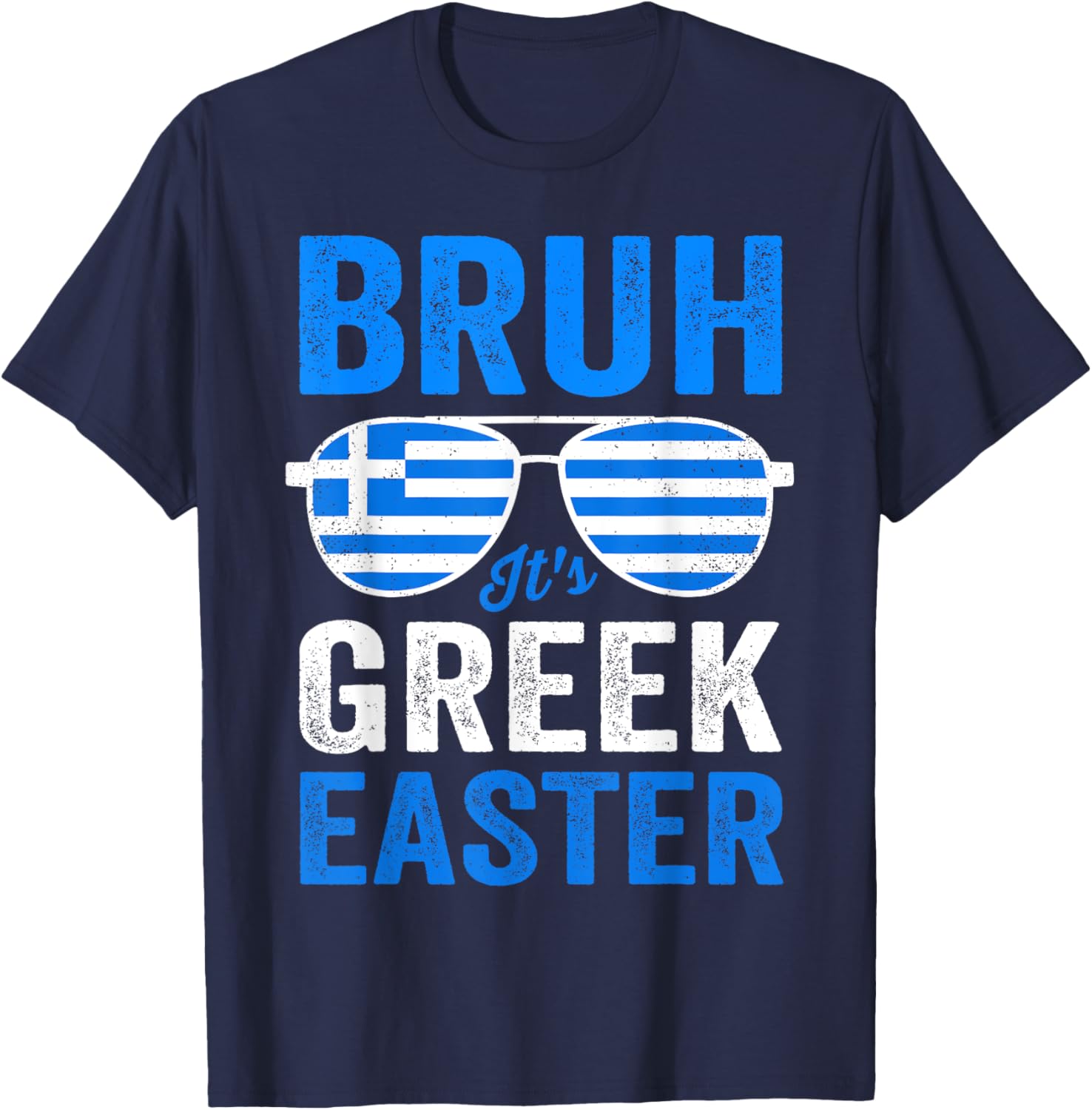 Greek Easter Bruh Funny Retro Sunglasses Greek Easter Boys T-Shirt