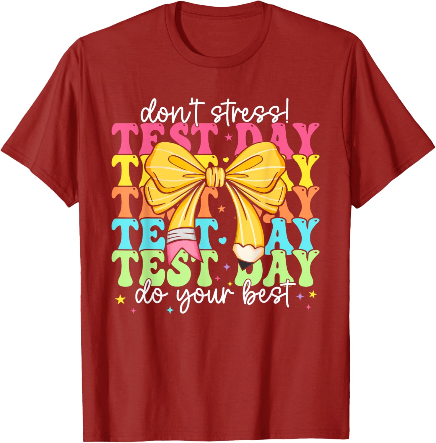 Groovy Coquette Test Day Do Your Best Testing Teacher Girl T-Shirt