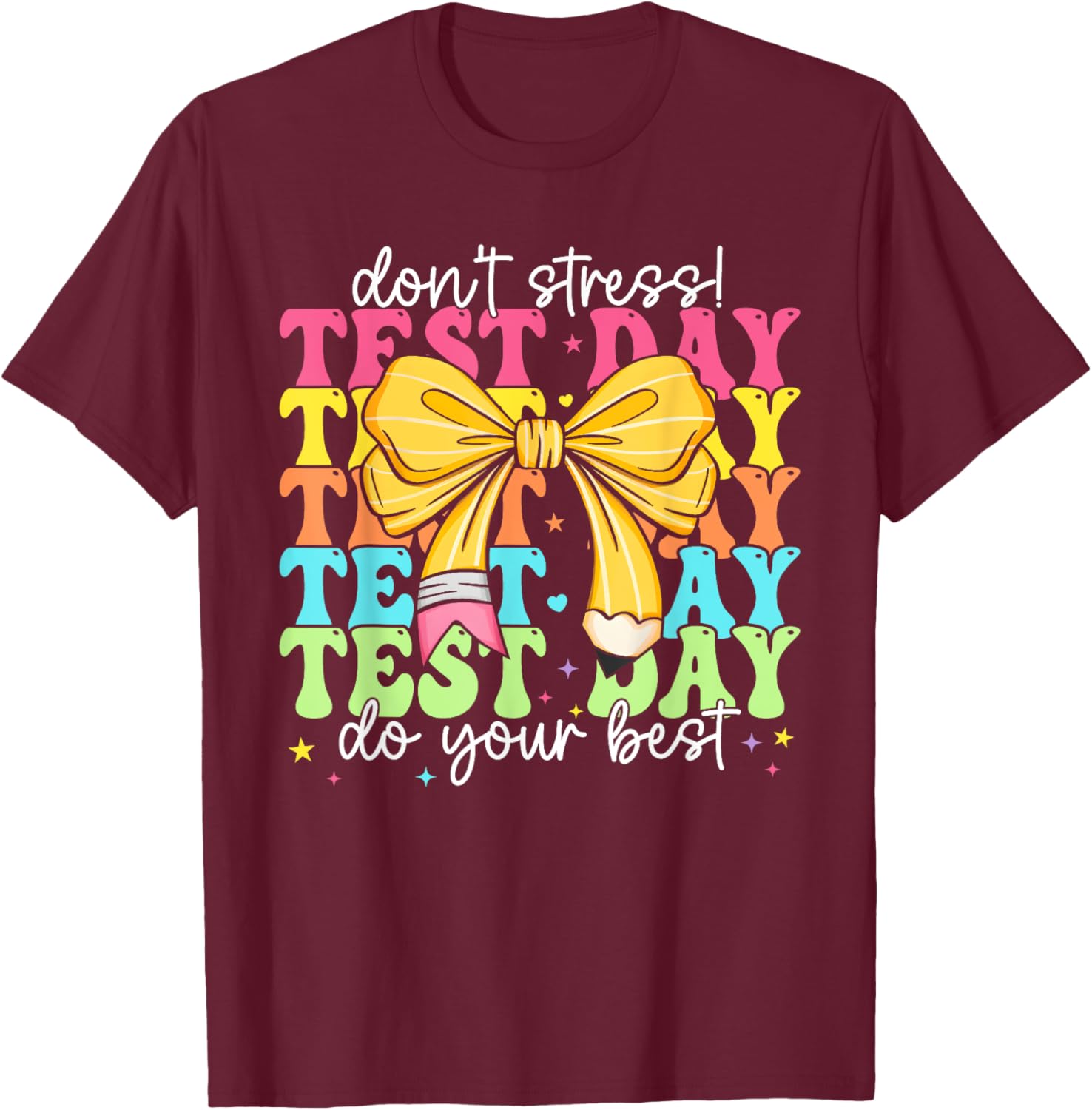 Groovy Coquette Test Day Do Your Best Testing Teacher Girl T-Shirt