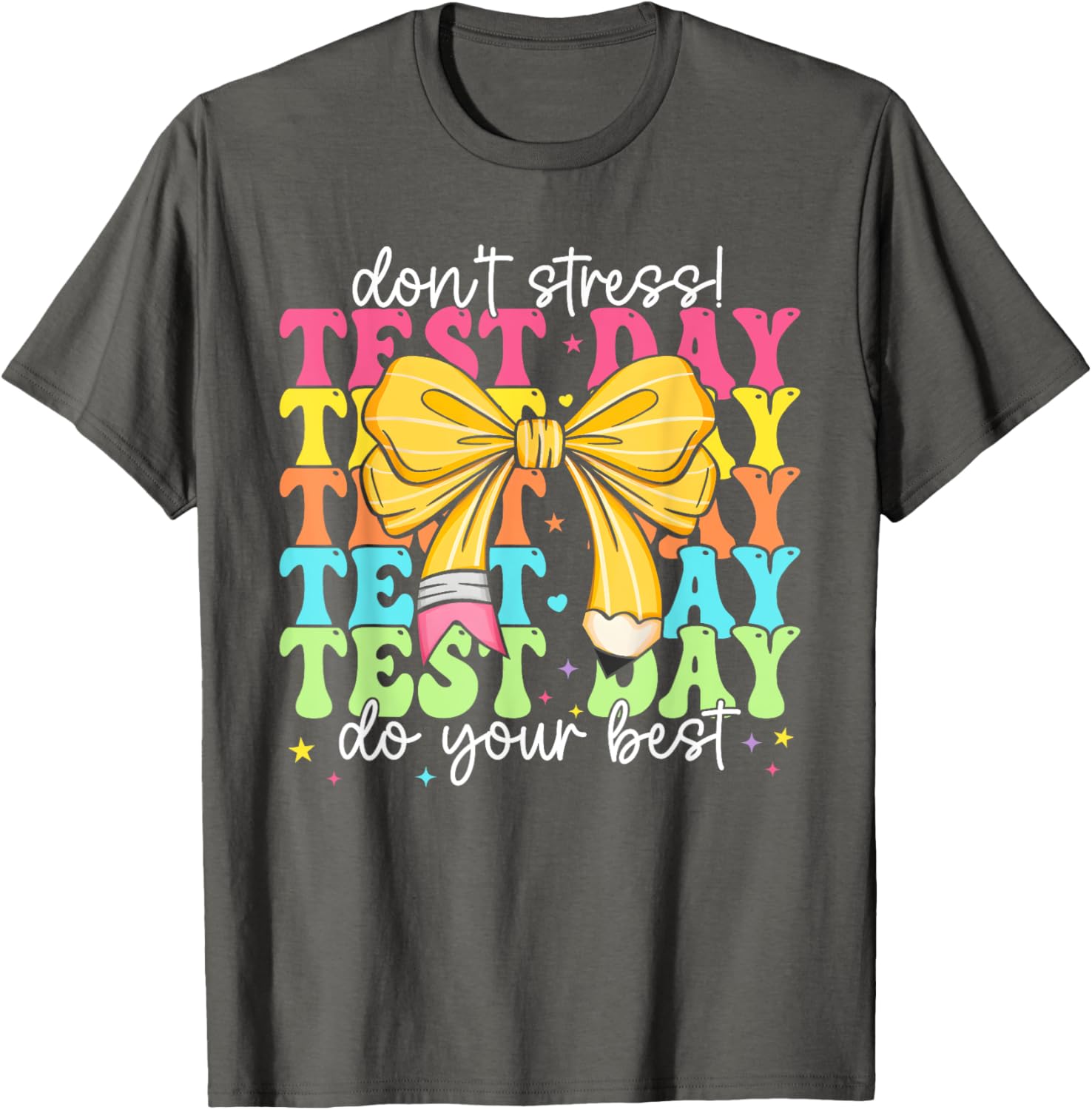 Groovy Coquette Test Day Do Your Best Testing Teacher Girl T-Shirt
