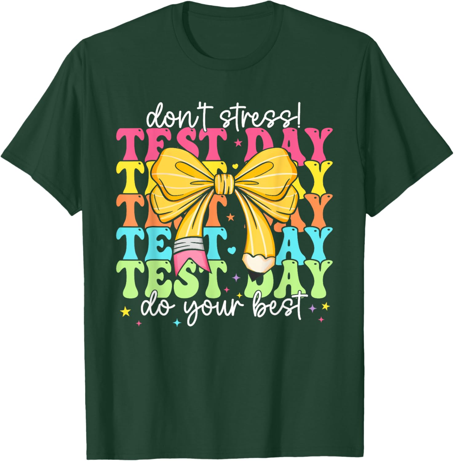 Groovy Coquette Test Day Do Your Best Testing Teacher Girl T-Shirt
