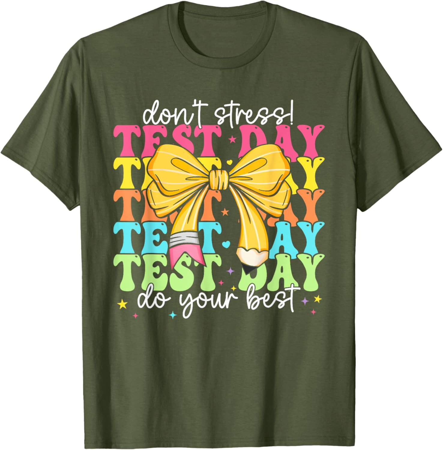 Groovy Coquette Test Day Do Your Best Testing Teacher Girl T-Shirt