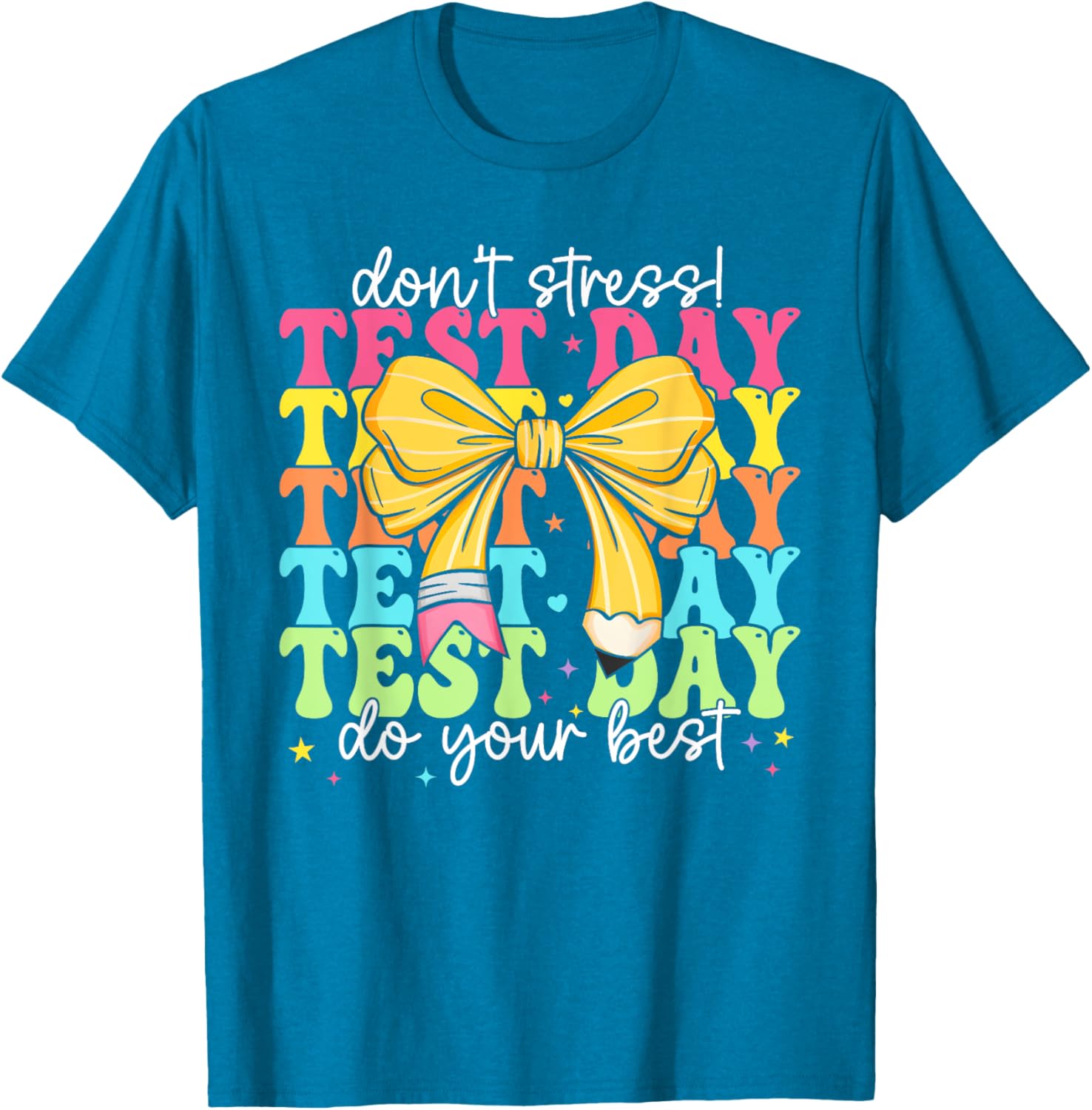 Groovy Coquette Test Day Do Your Best Testing Teacher Girl T-Shirt