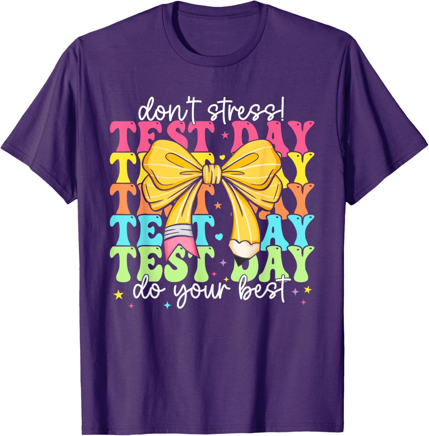Groovy Coquette Test Day Do Your Best Testing Teacher Girl T-Shirt