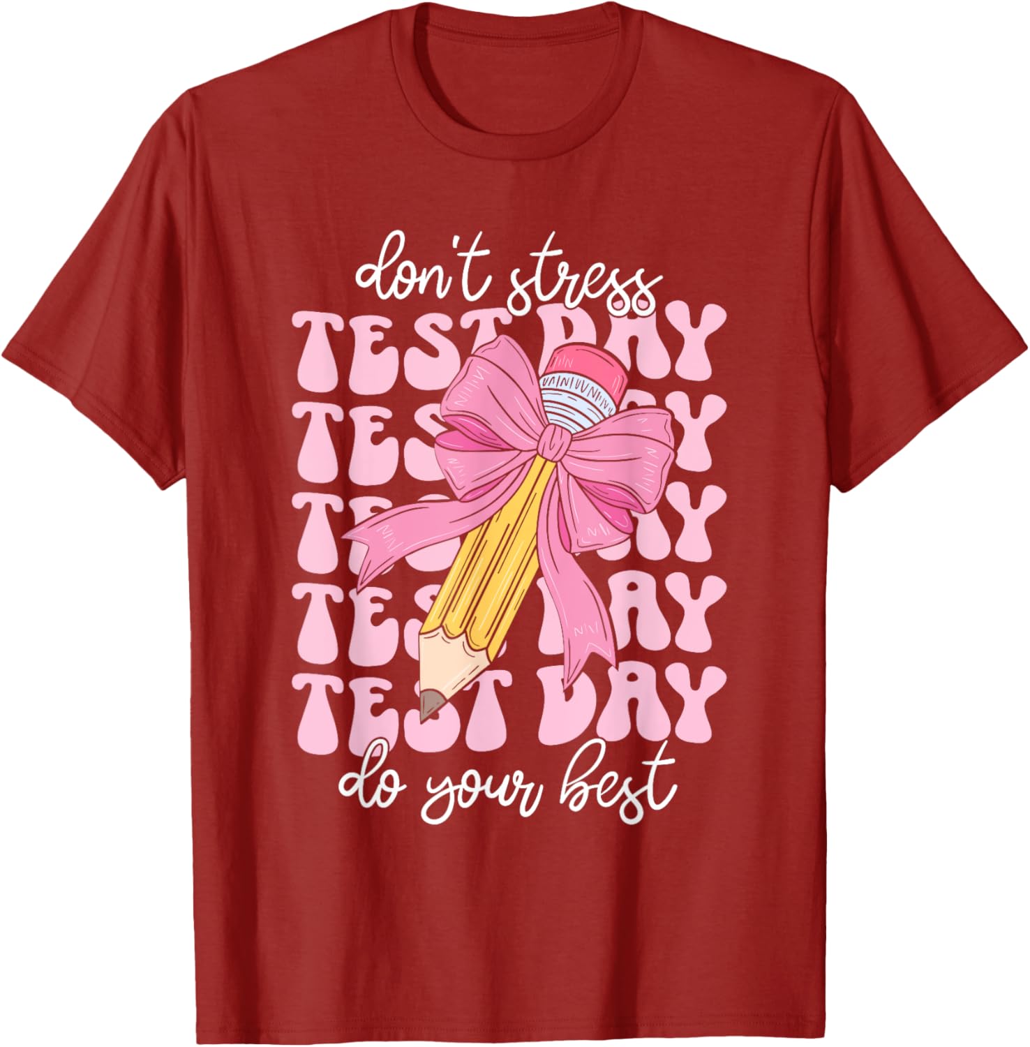Groovy Coquette Test Day Do Your Best Testing Teacher Girl T-Shirt